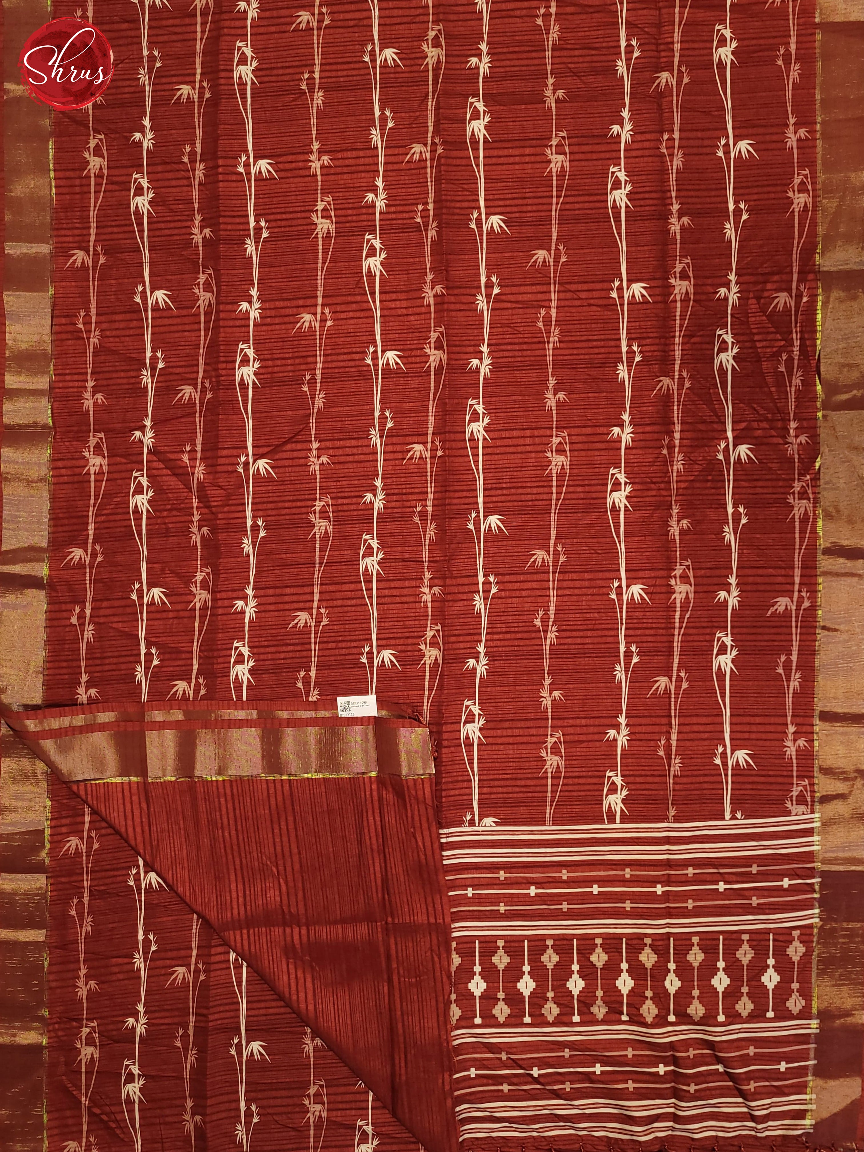 Red(Single Tone)- Semi Tussar Saree - Shop on ShrusEternity.com