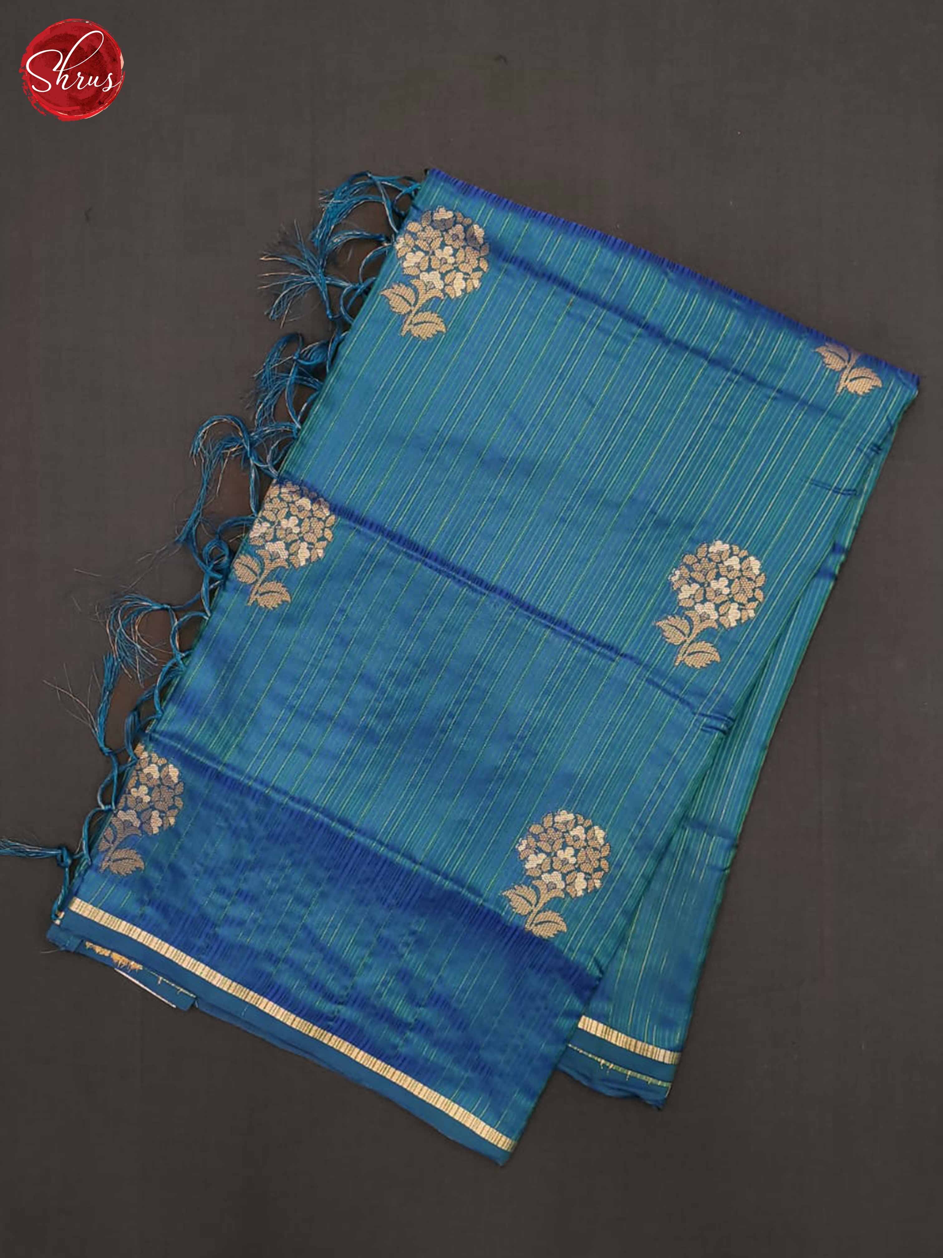 Blue(Single tOne)- Soft Silk Half-pure Saree - Shop on ShrusEternity.com