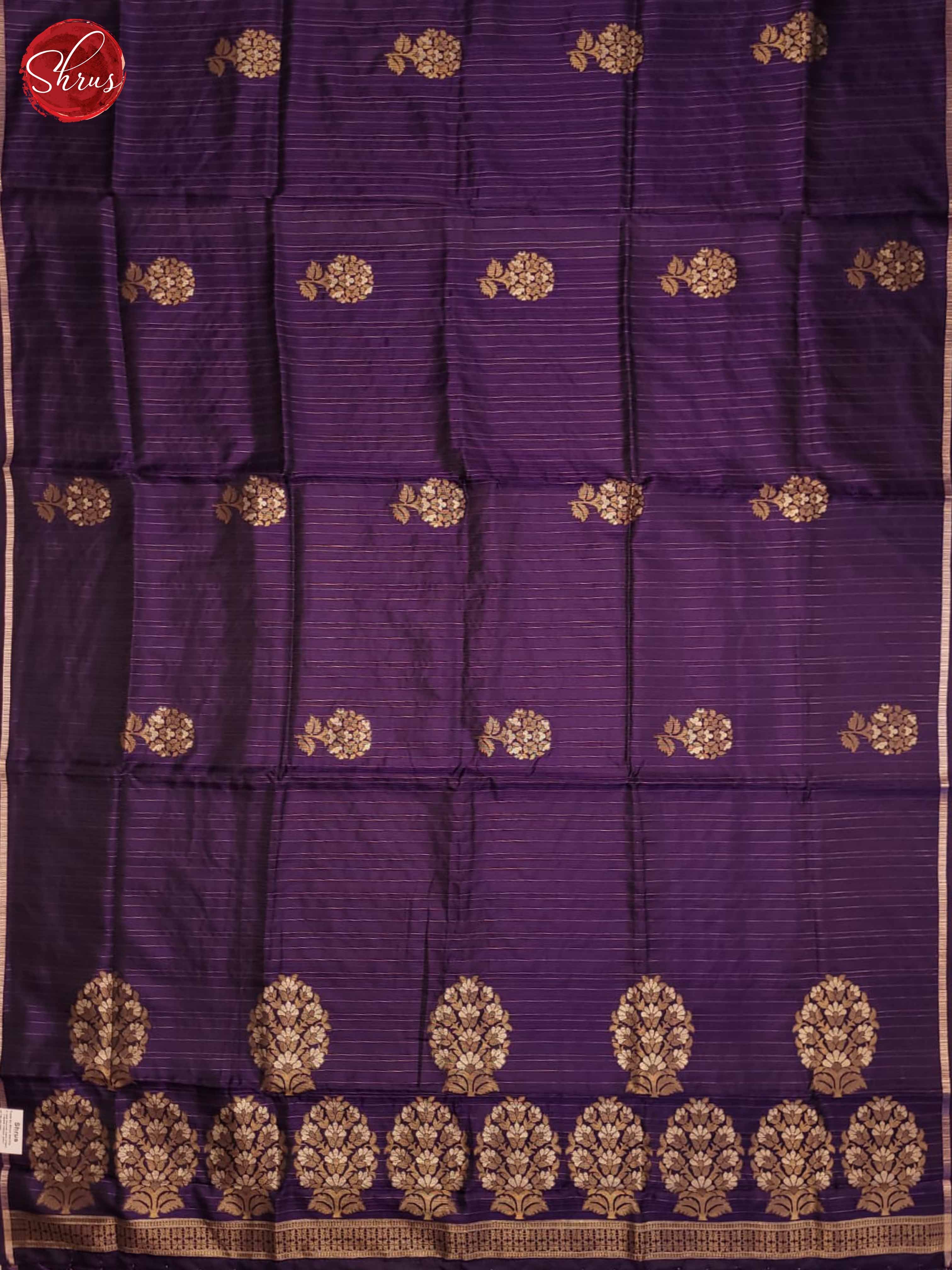 Eggplant(Single Tone)- Soft Silk Half-Pure Saree - Shop on ShrusEternity.com