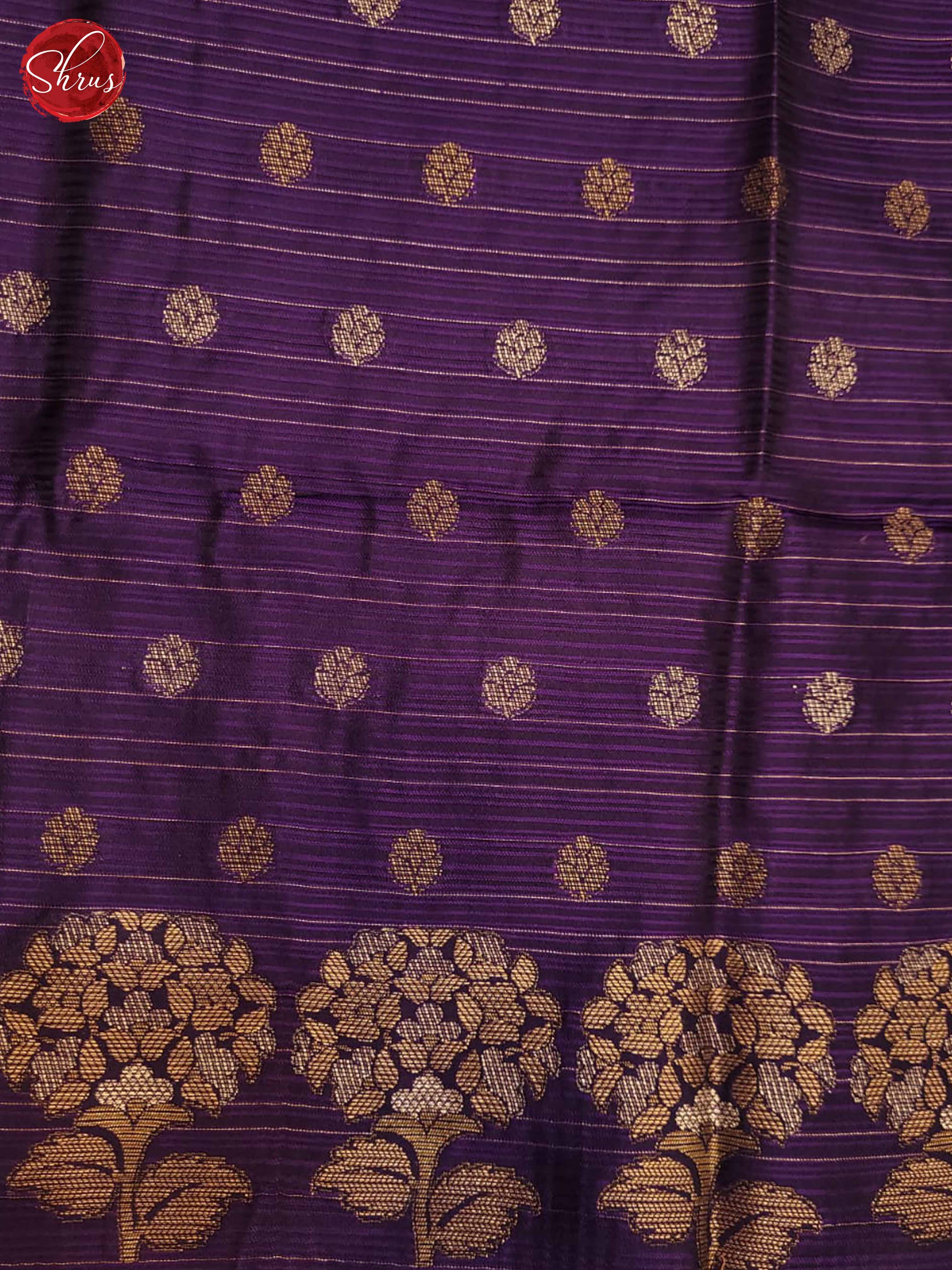 Eggplant(Single Tone)- Soft Silk Half-Pure Saree - Shop on ShrusEternity.com