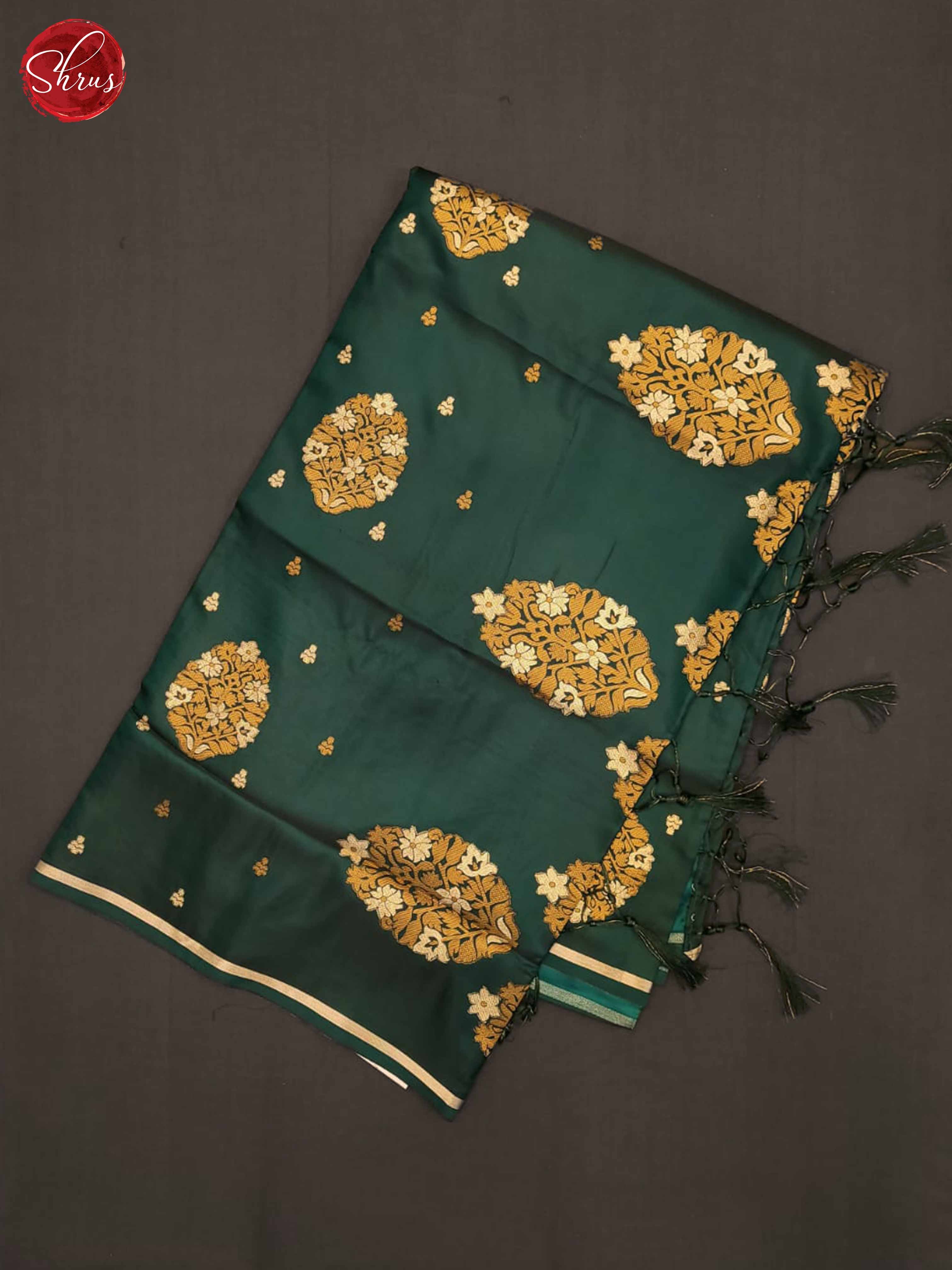 Green(Single Tone)- Soft Silk Half-pure Saree - Shop on ShrusEternity.com