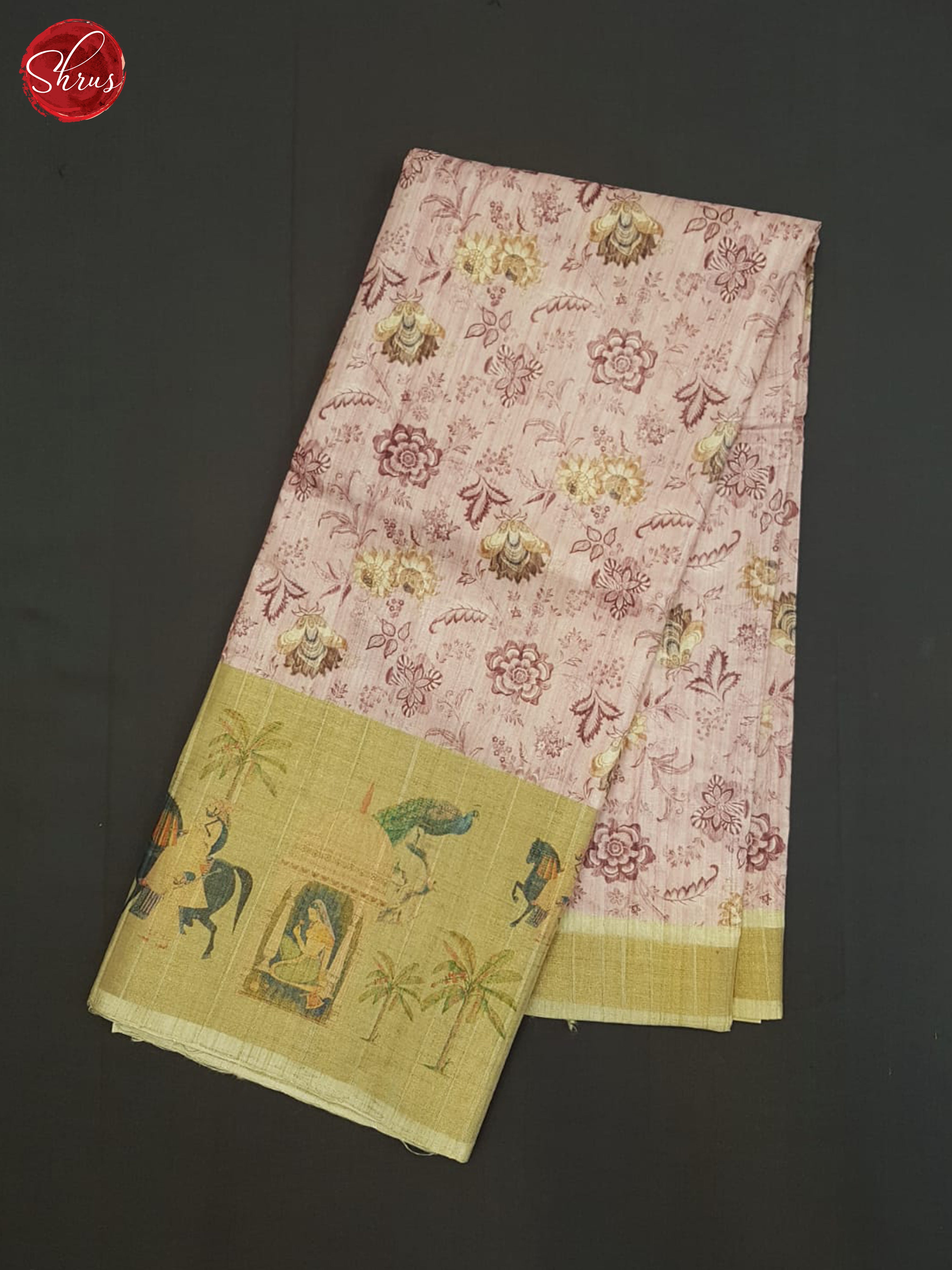 Baby Pink And Beige-Semi Tussar Saree - Shop on ShrusEternity.com
