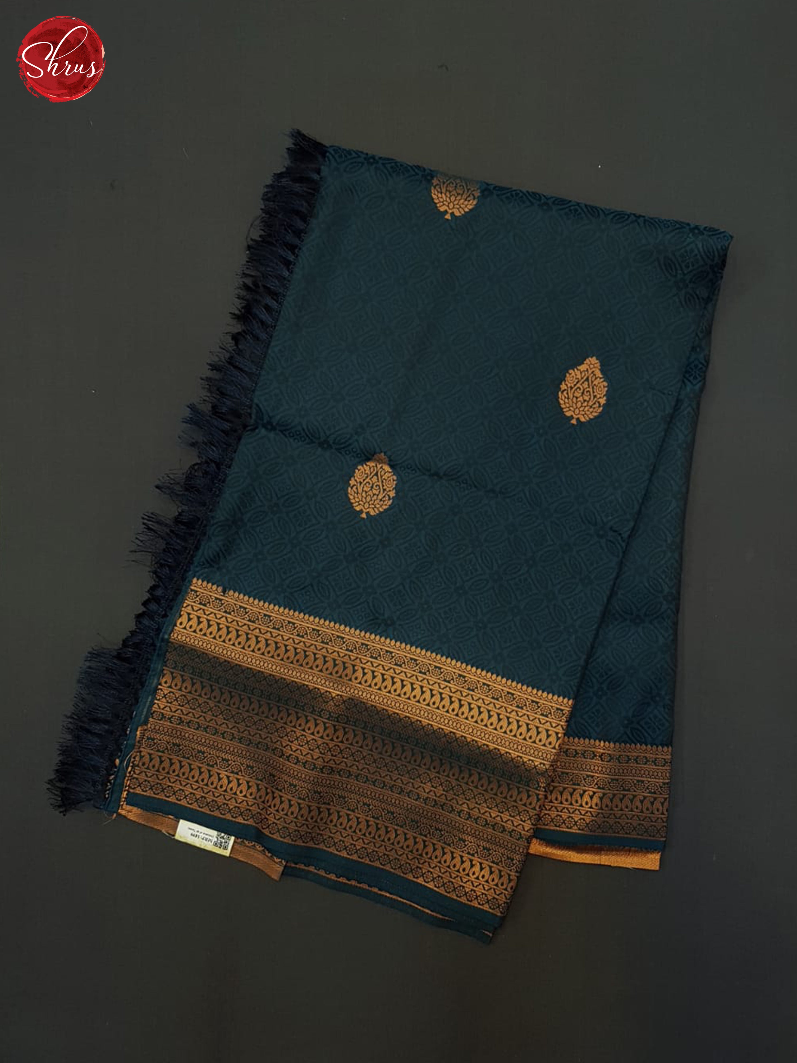 Blue(Single Tone) - Semi Kanchipuram Saree - Shop on ShrusEternity.com