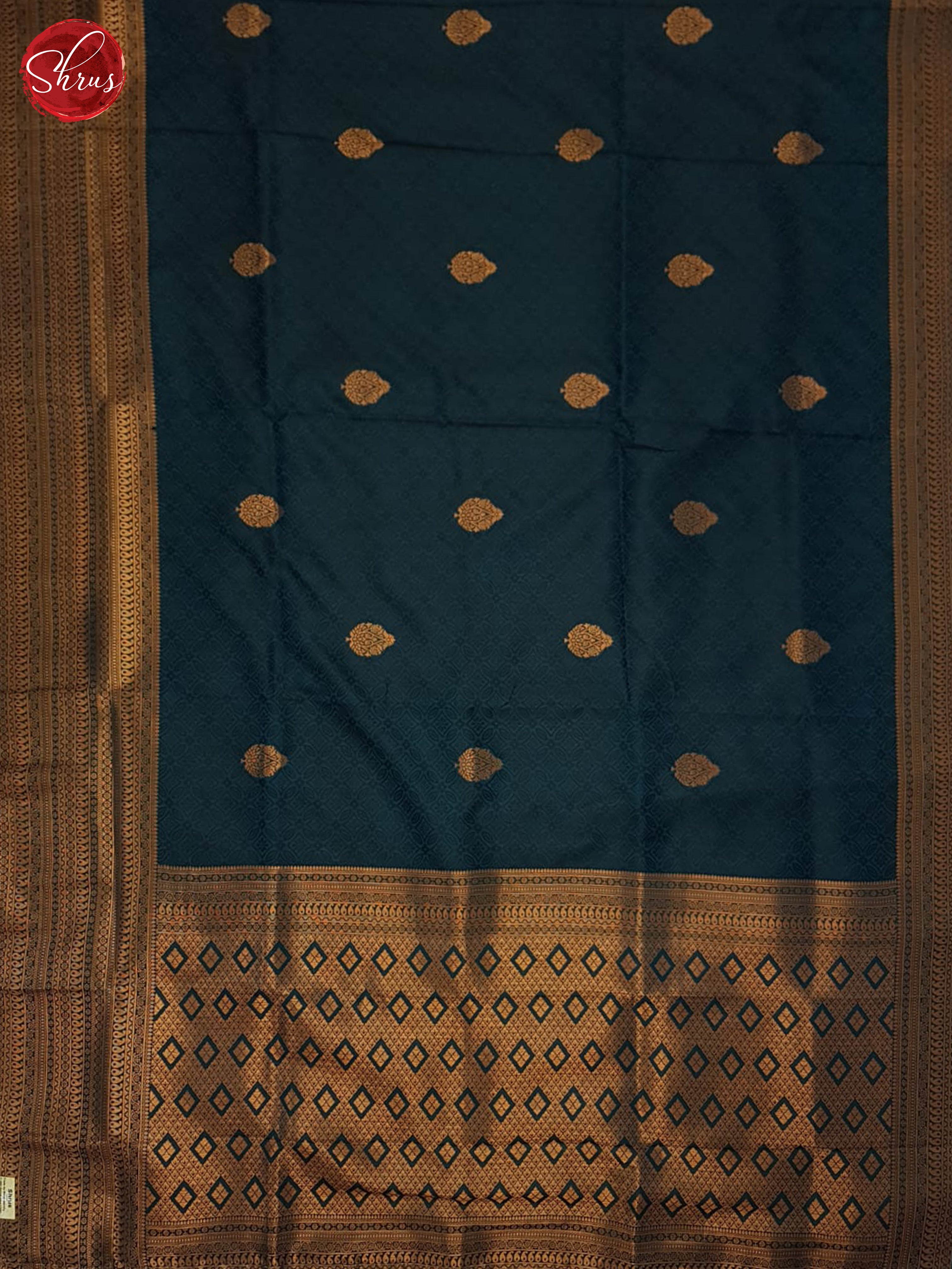 Blue(Single Tone) - Semi Kanchipuram Saree - Shop on ShrusEternity.com