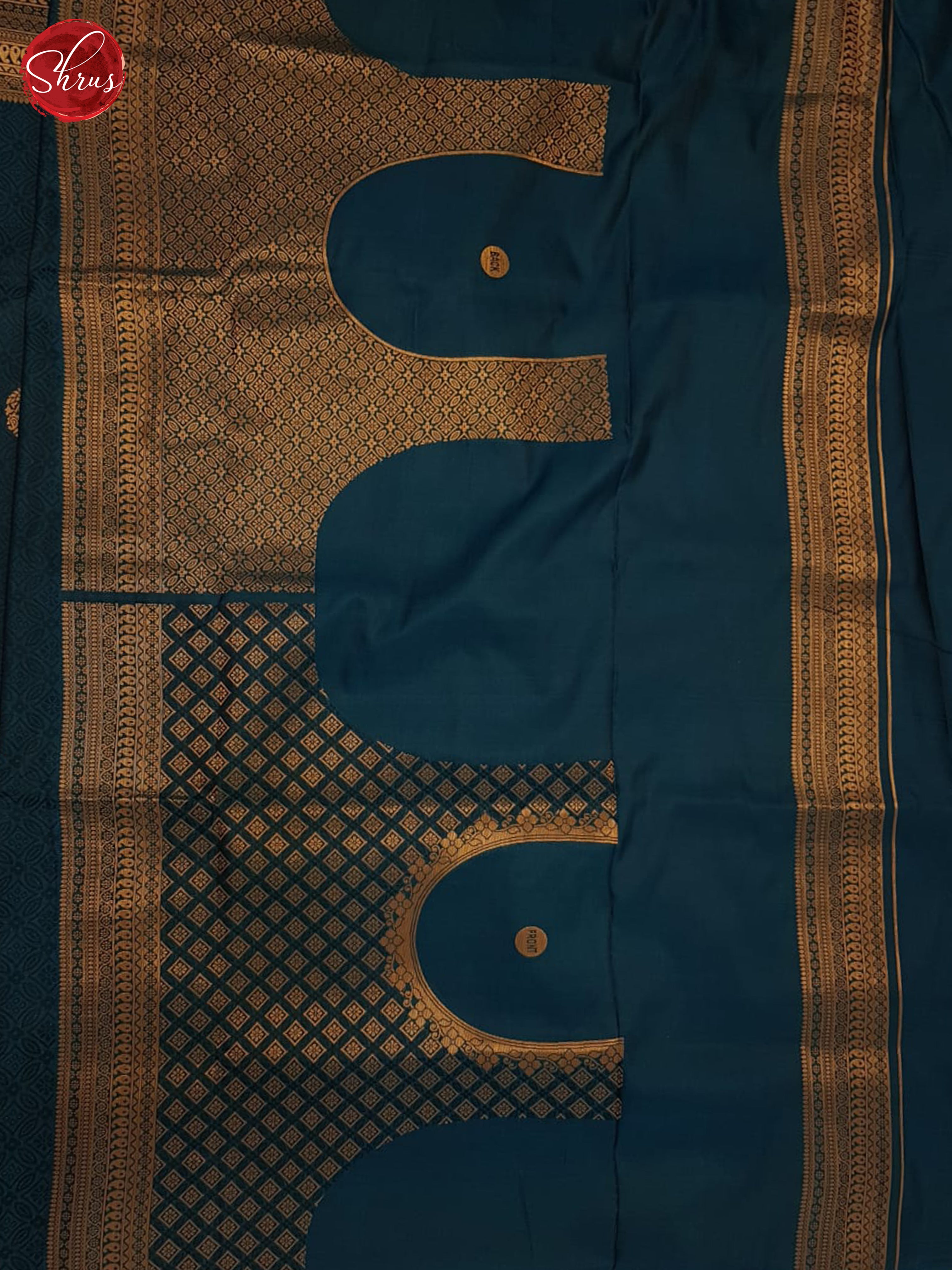 Blue(Single Tone) - Semi Kanchipuram Saree - Shop on ShrusEternity.com