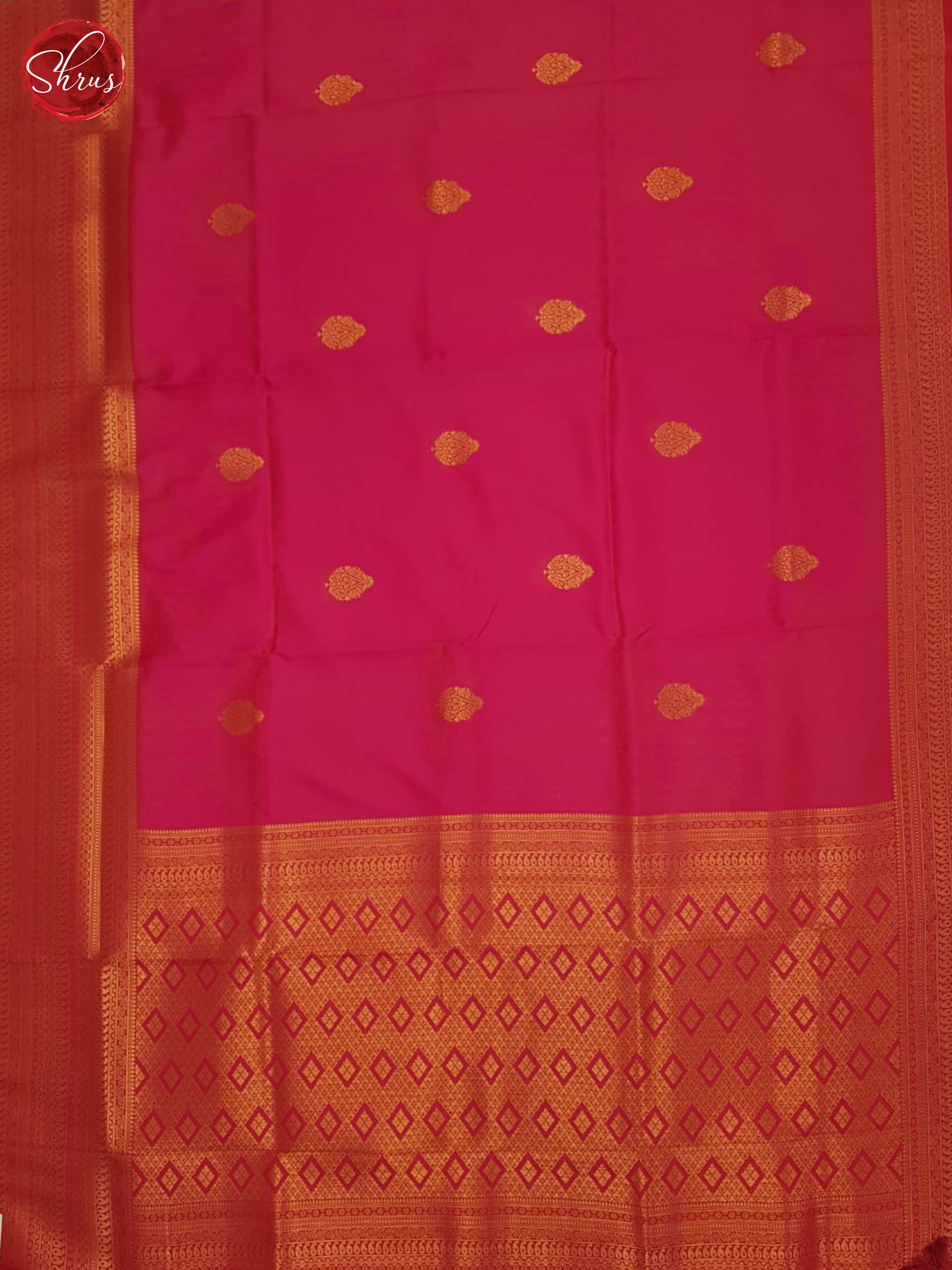 Pink(single tone)- Semi kanchipuram saree - Shop on ShrusEternity.com