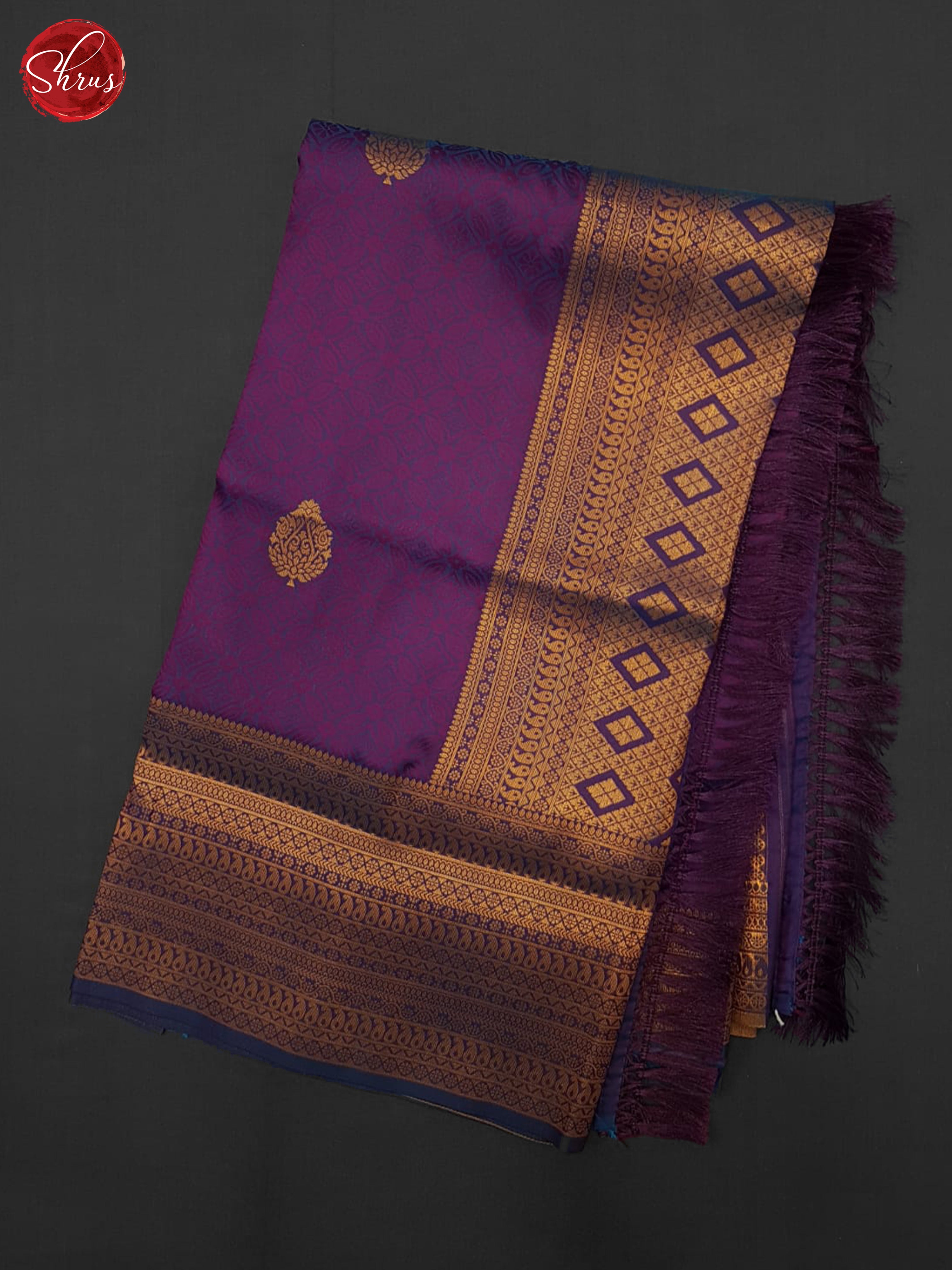 Purple(single tone) - Semi Kanchipuram Saree - Shop on ShrusEternity.com