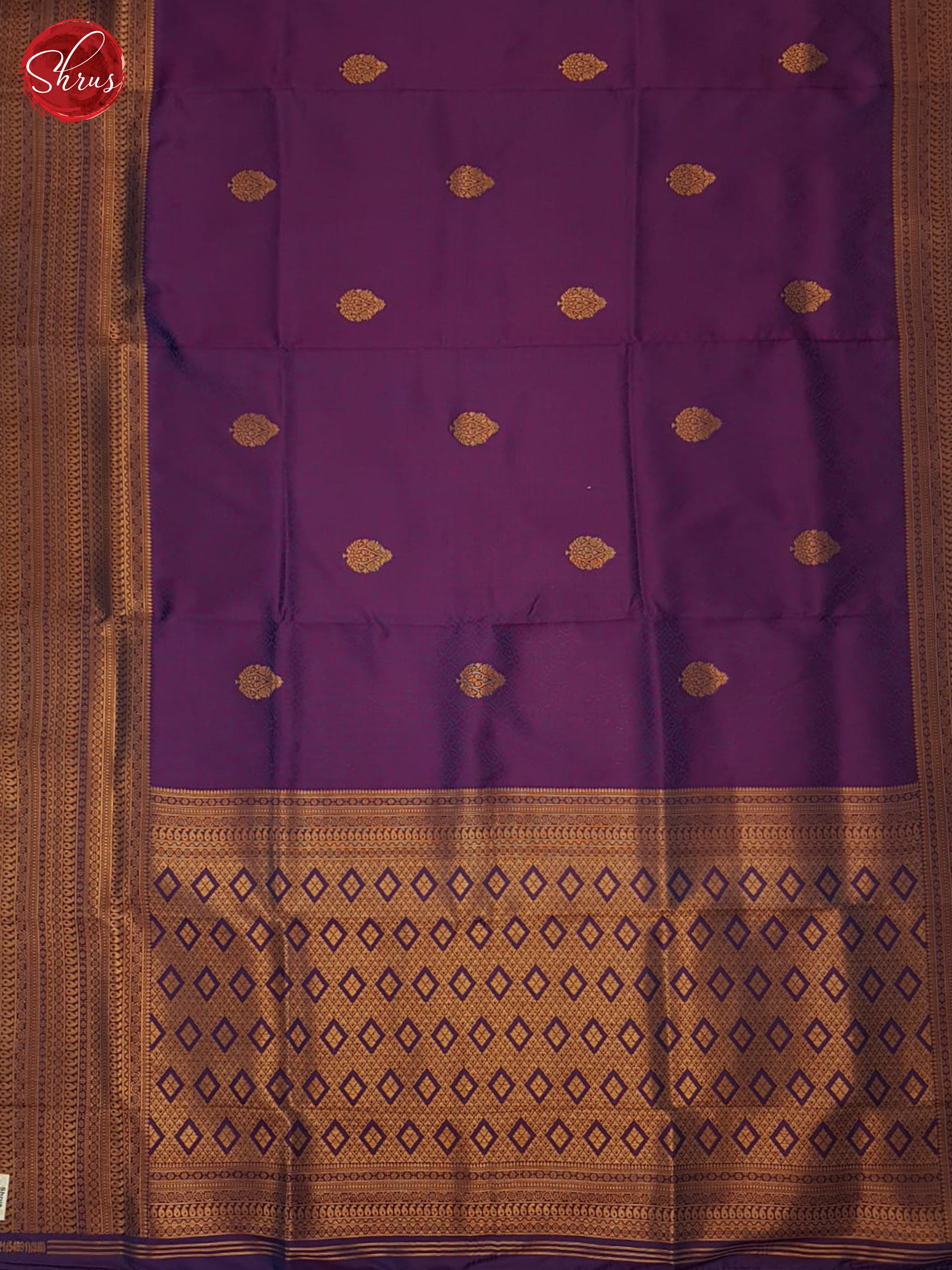 Purple(single tone) - Semi Kanchipuram Saree - Shop on ShrusEternity.com