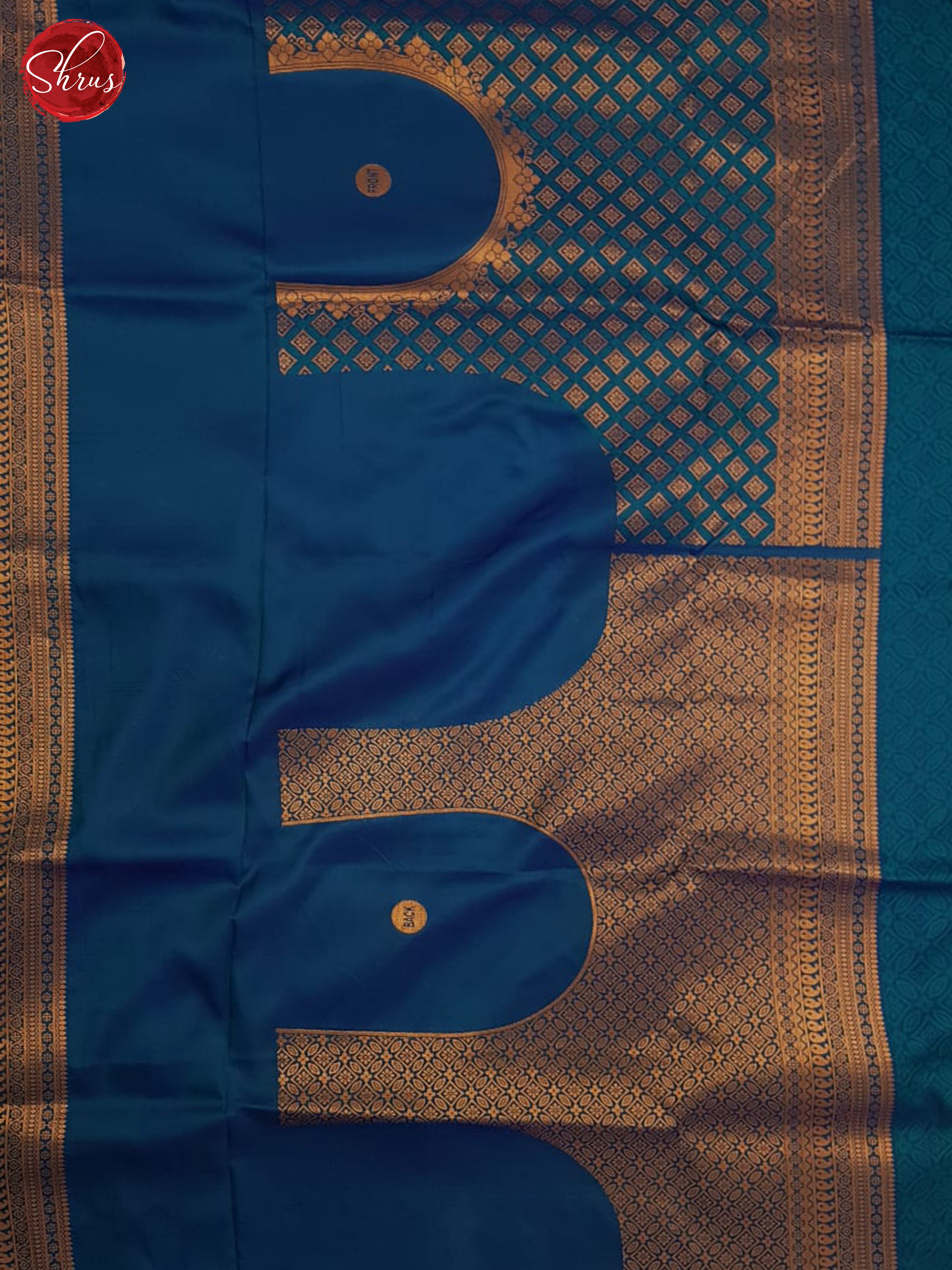 Blue(Single Tone) - Semi Kanchipuram Saree - Shop on ShrusEternity.com