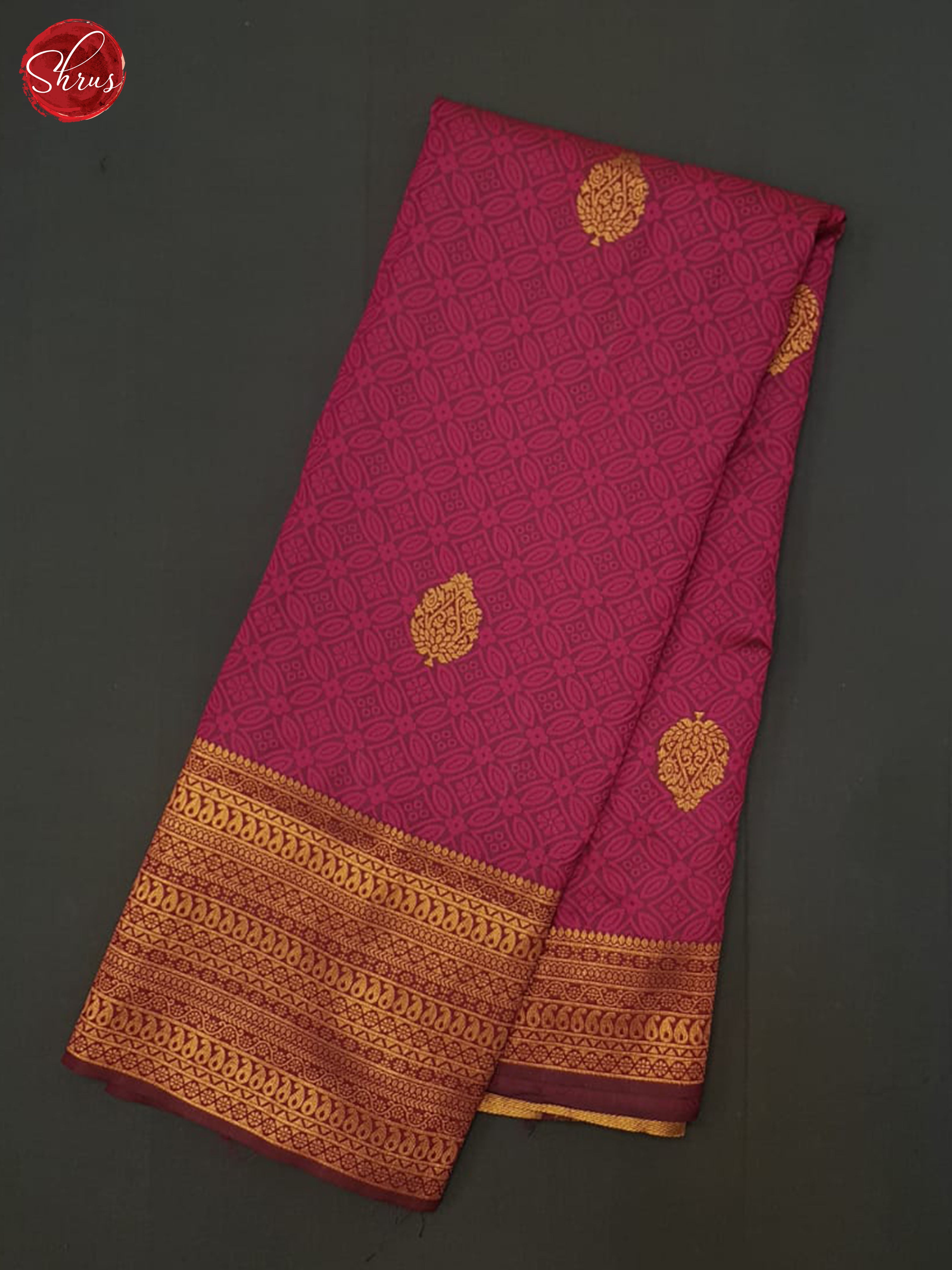 Majenta(Single Tone) - Semi Kanchipuram Saree - Shop on ShrusEternity.com
