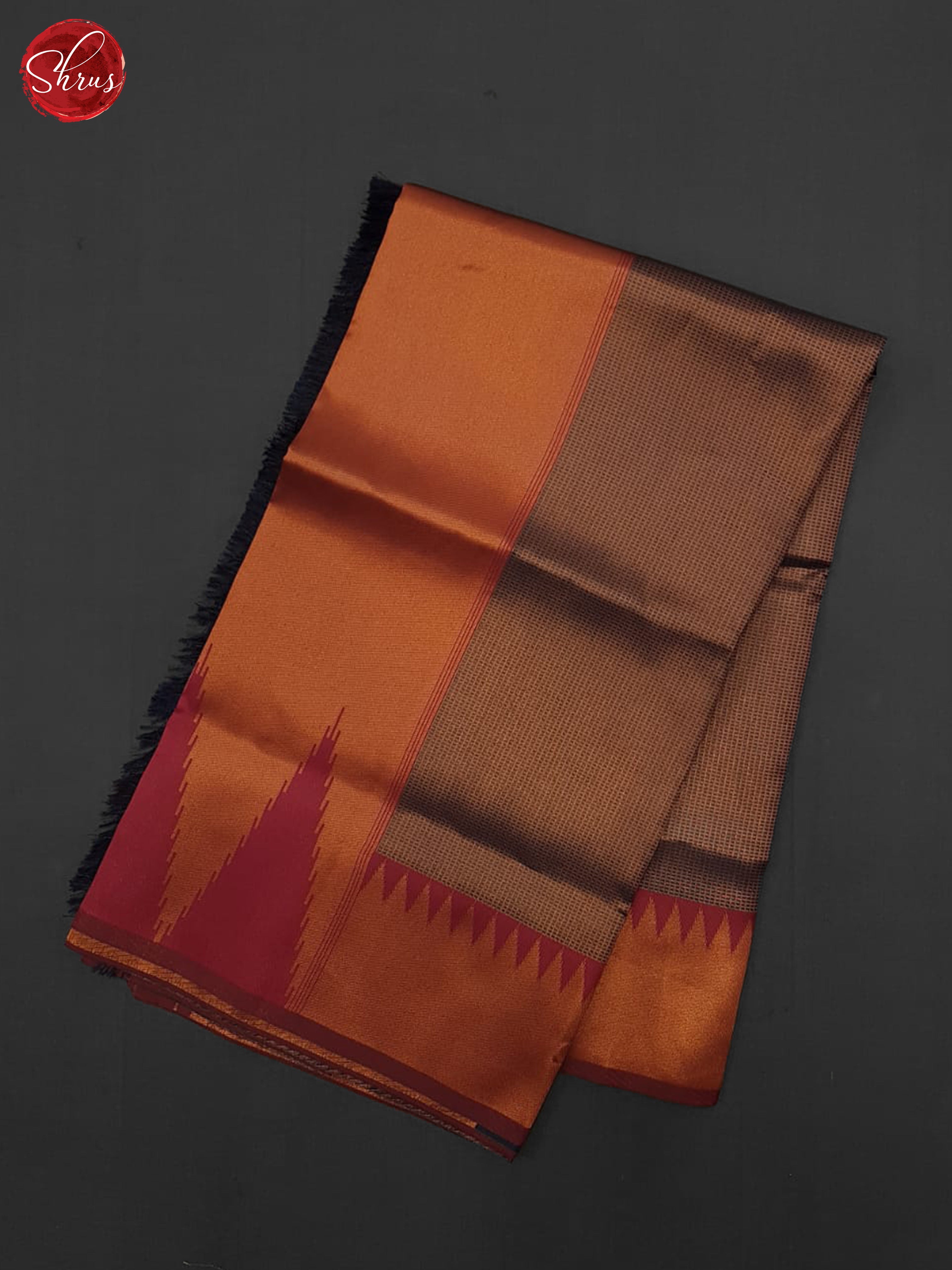 Blue & Arakku Maroon  - Semi Kanchipuram Saree - Shop on ShrusEternity.com