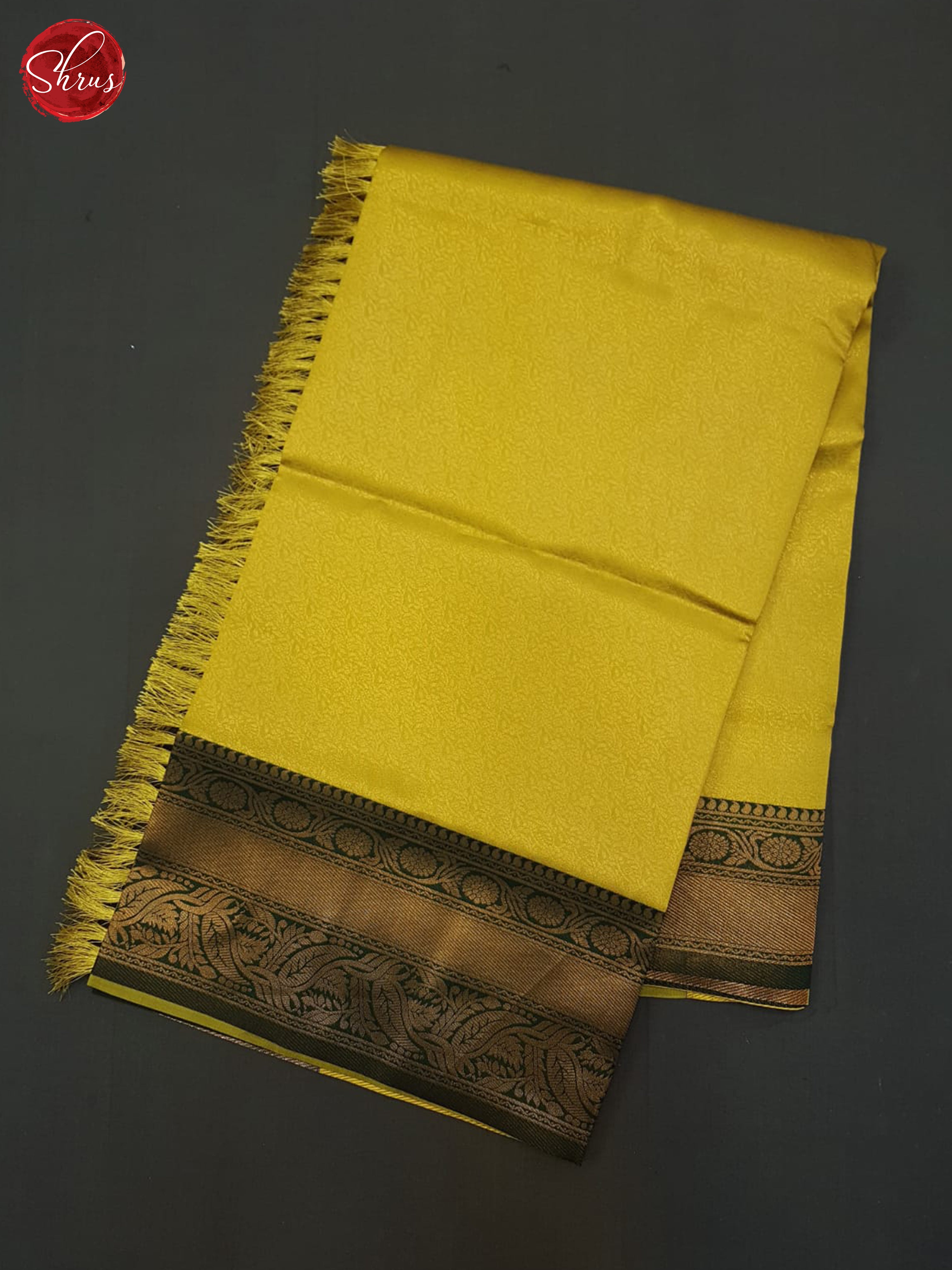 Mustard Green & Green - Semi Kanchipuram Saree - Shop on ShrusEternity.com