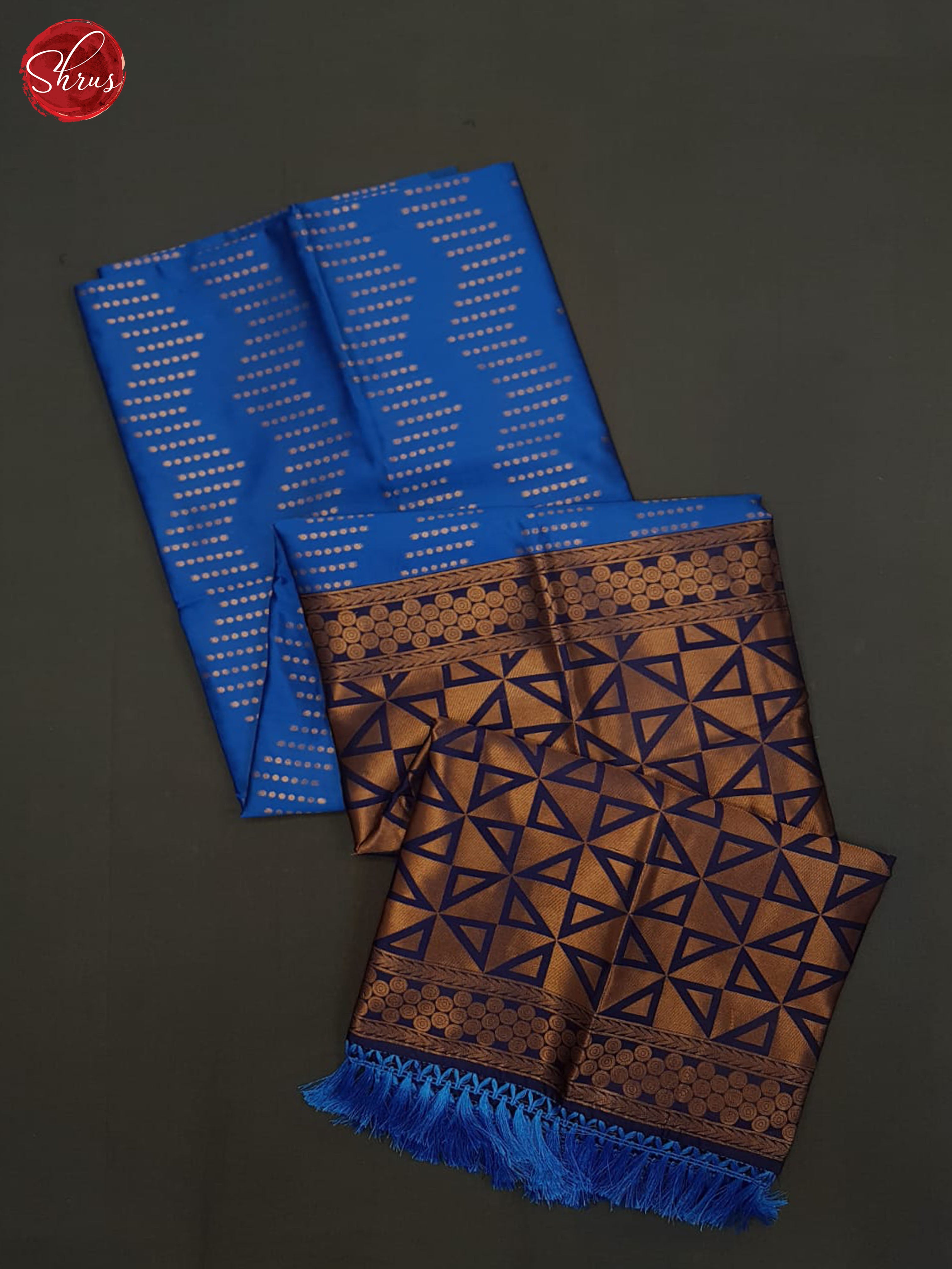 Blue and Dark blue-Semi softsilk saree - Shop on ShrusEternity.com
