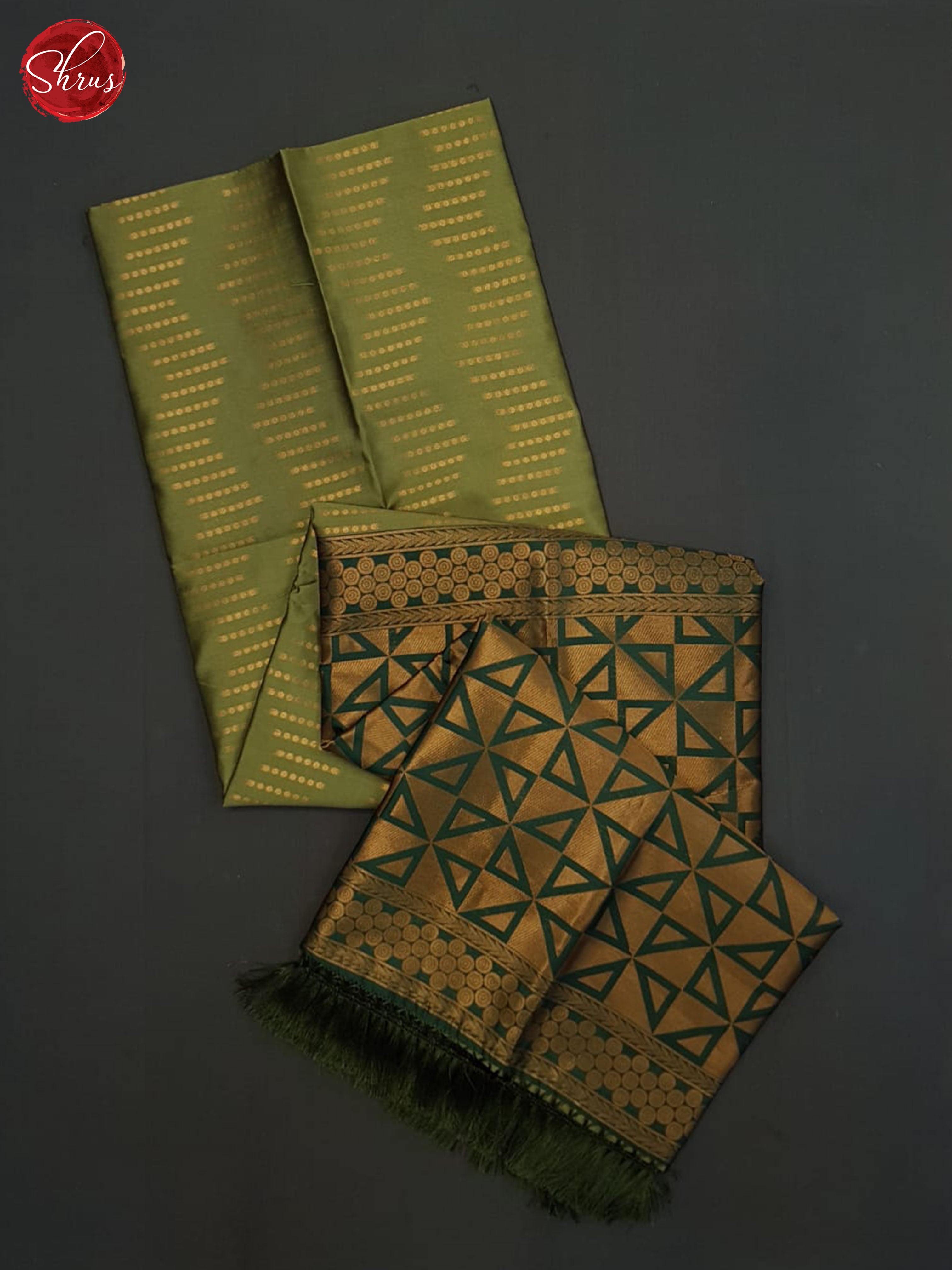 Green and Dark green-Semi soft silk saree - Shop on ShrusEternity.com