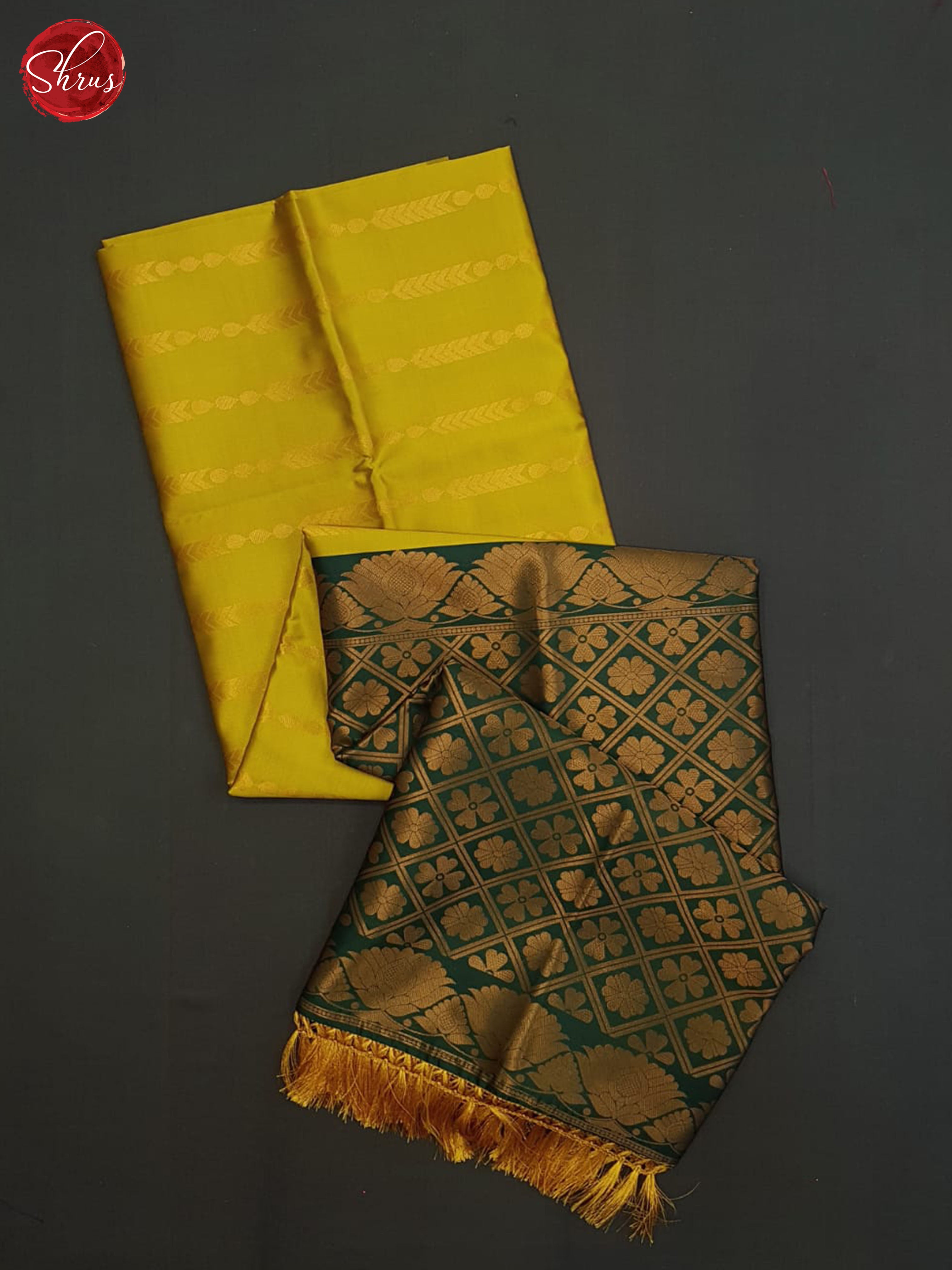 Mustard And Green- Semi soft silk saree - Shop on ShrusEternity.com