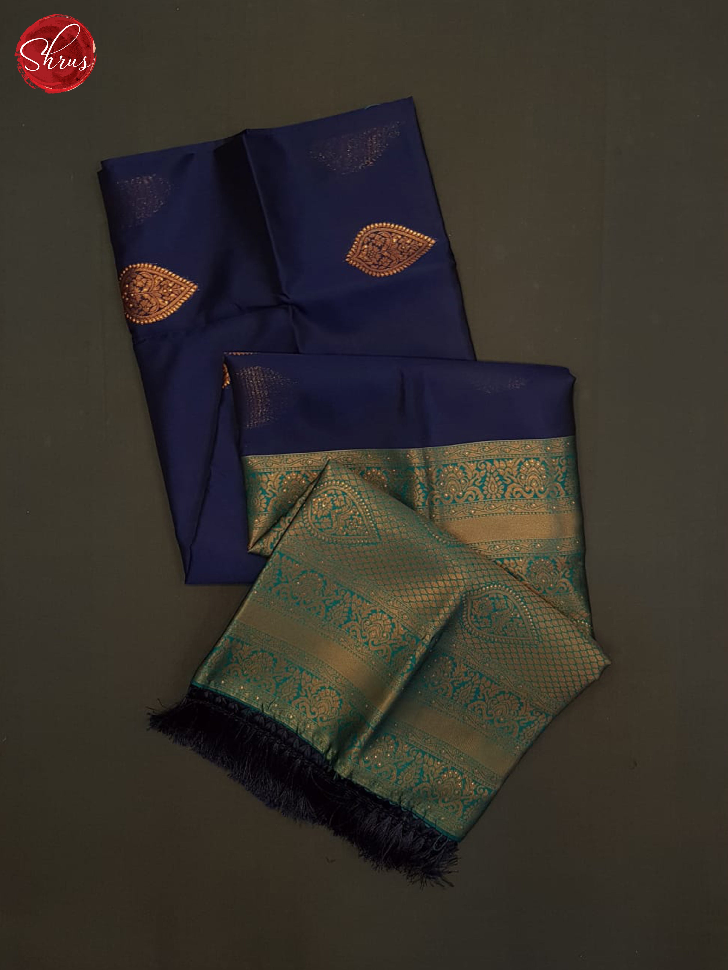 Blue And Peacock Green- Semi soft silk saree - Shop on ShrusEternity.com