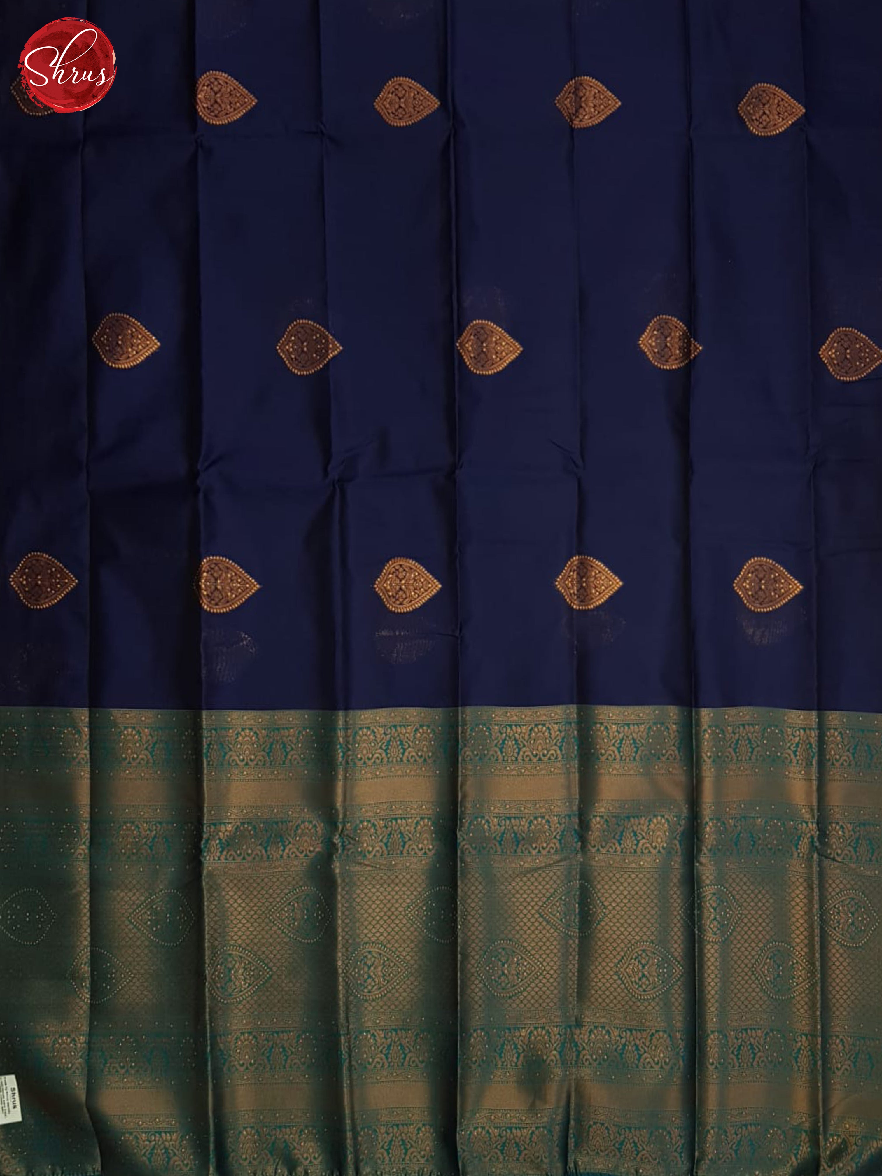 Blue And Peacock Green- Semi soft silk saree - Shop on ShrusEternity.com