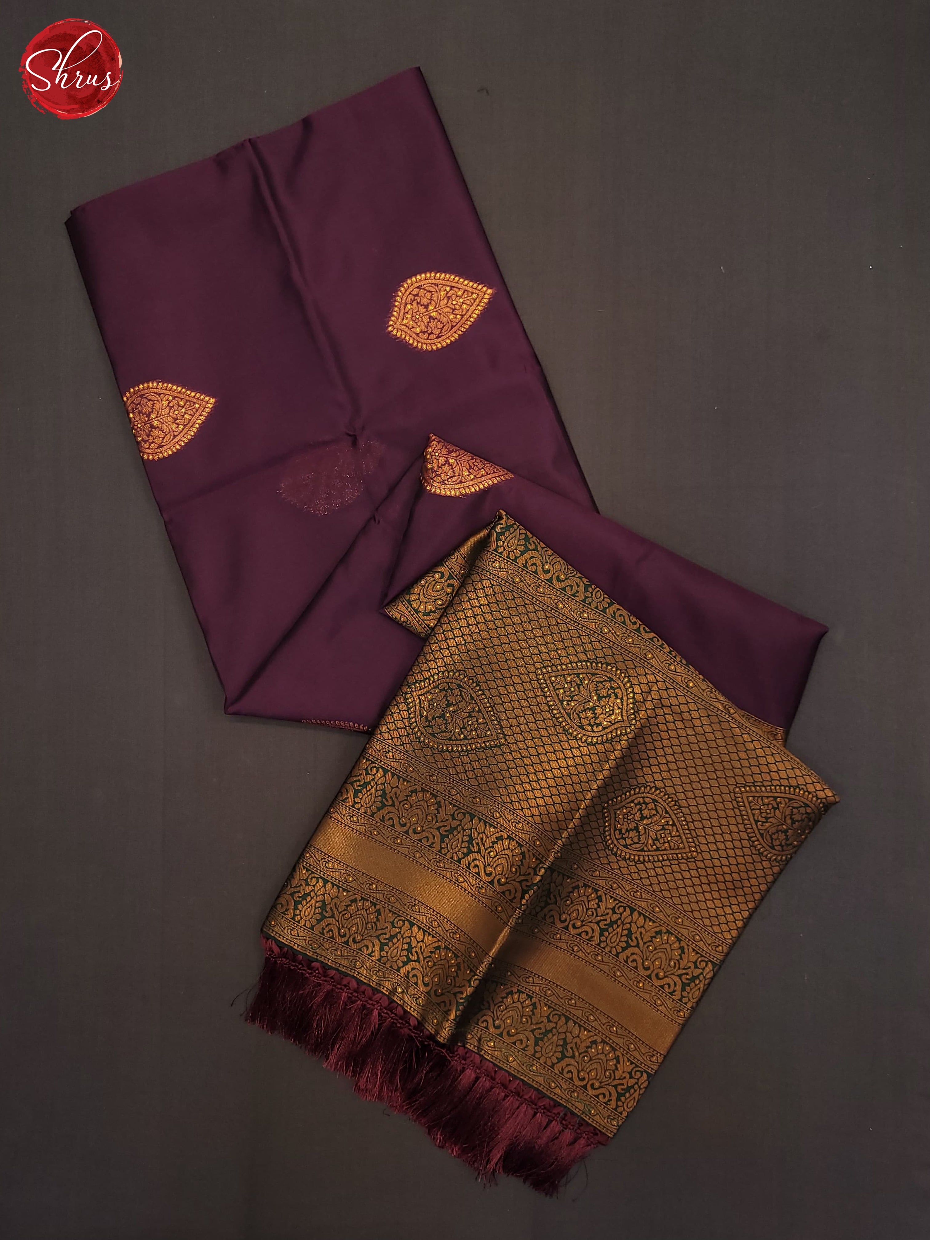 Wine and Bottle green- Semi Soft Silk Saree - Shop on ShrusEternity.com