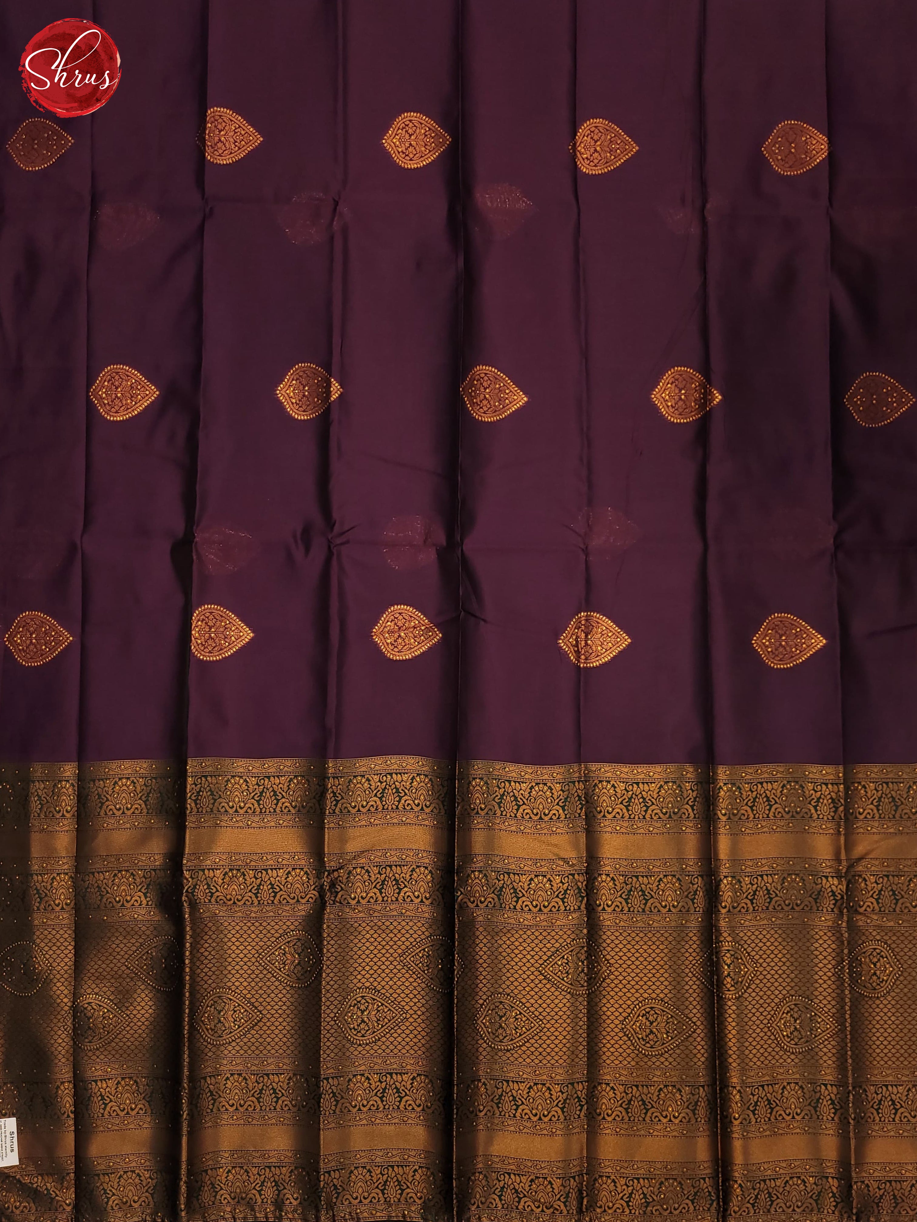 Wine and Bottle green- Semi Soft Silk Saree - Shop on ShrusEternity.com