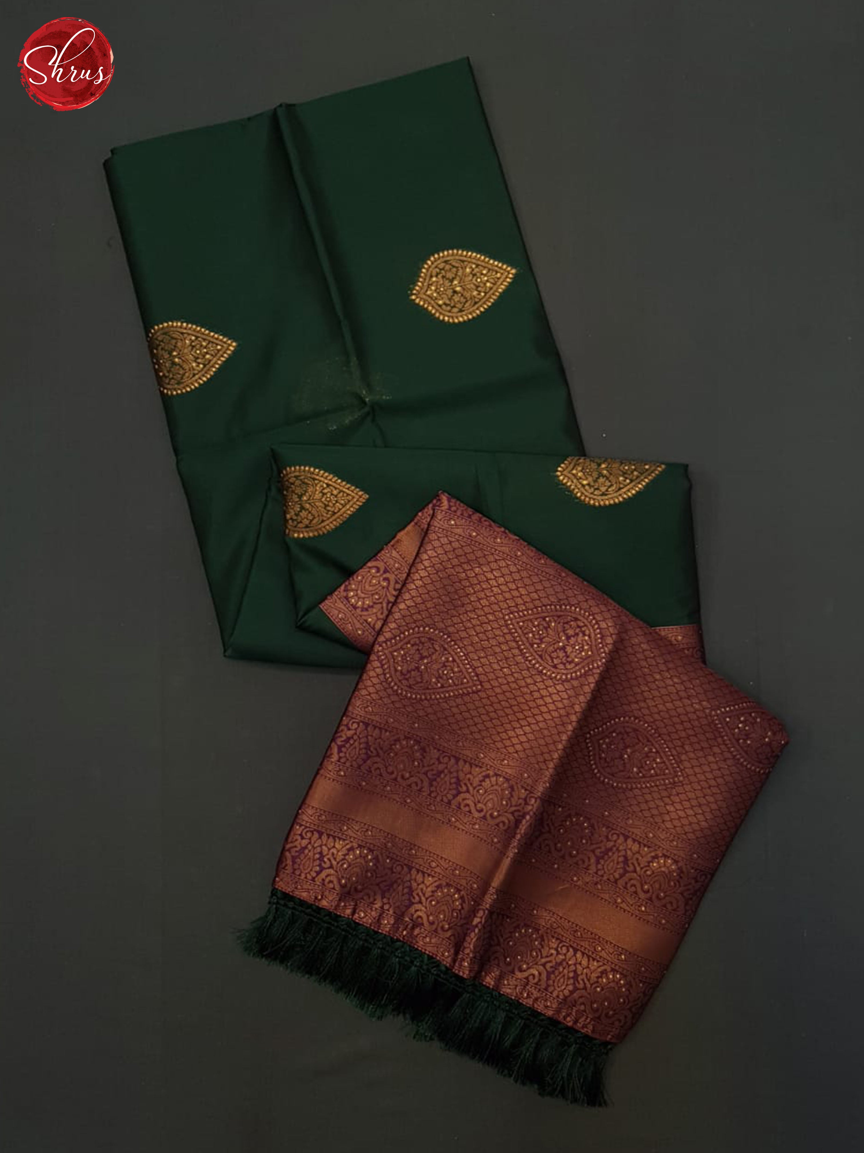 Green And Wine- Semi soft Silk saree - Shop on ShrusEternity.com