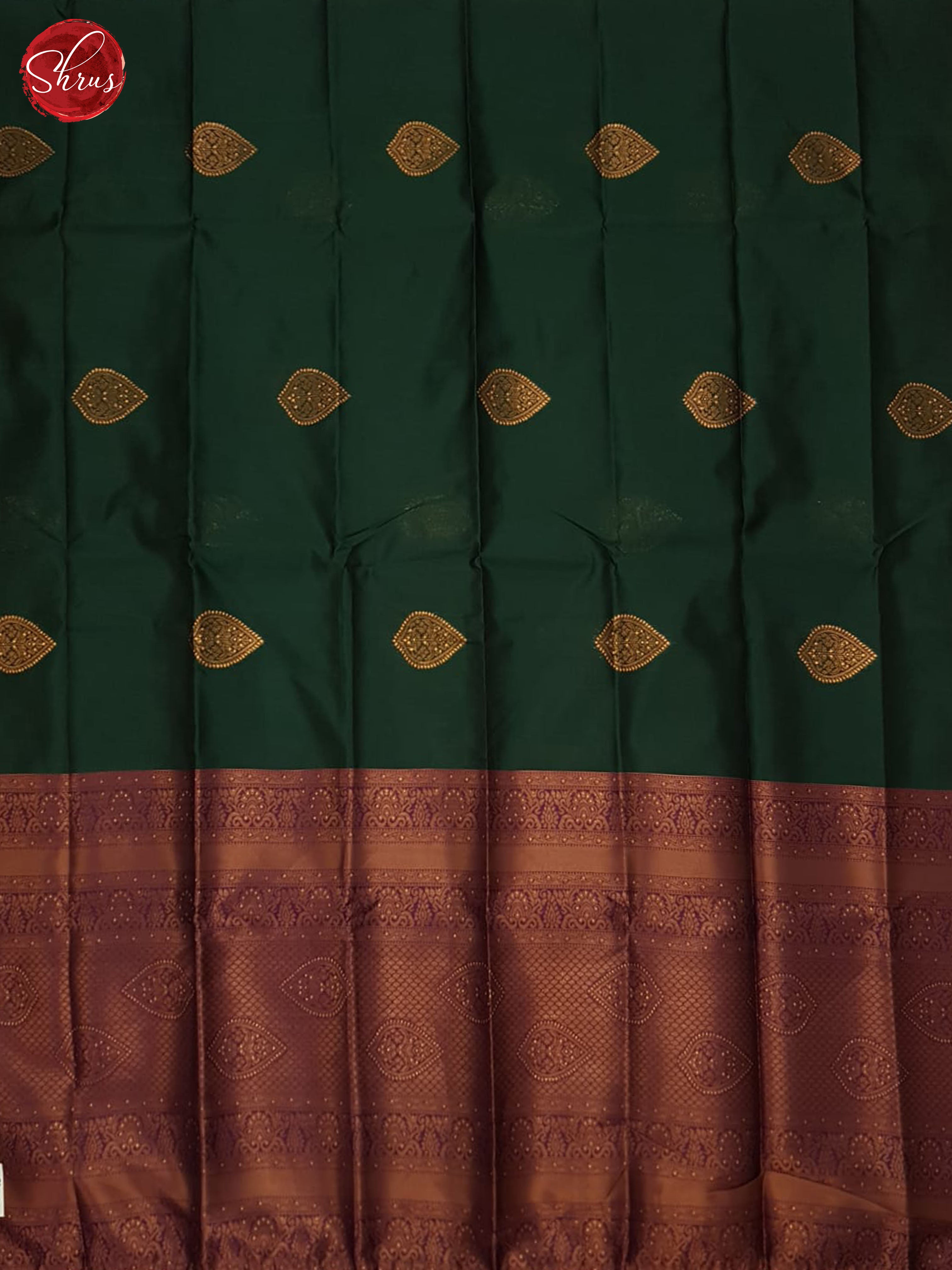 Green And Wine- Semi soft Silk saree - Shop on ShrusEternity.com