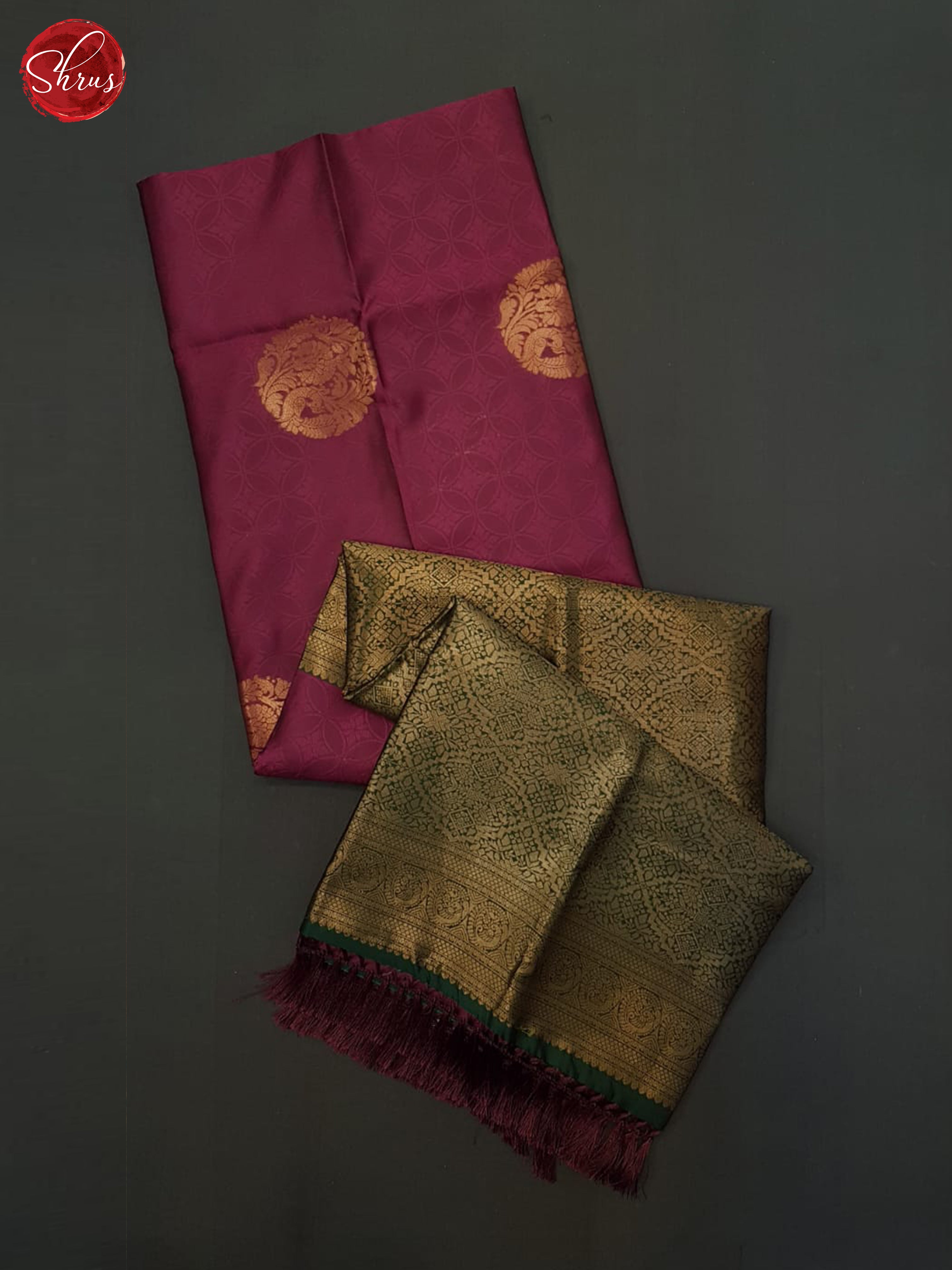 Wine And Green - Semi Soft Silk Saree - Shop on ShrusEternity.com