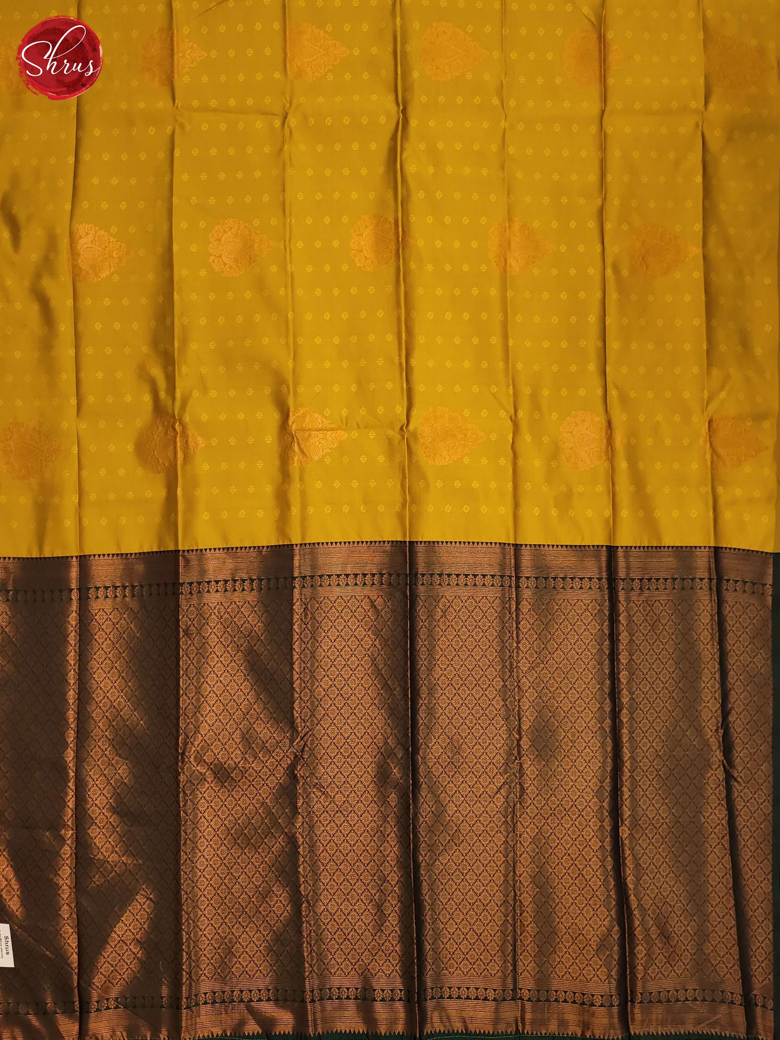 Mustard and Bottle green- Semi Soft Silk Saree - Shop on ShrusEternity.com