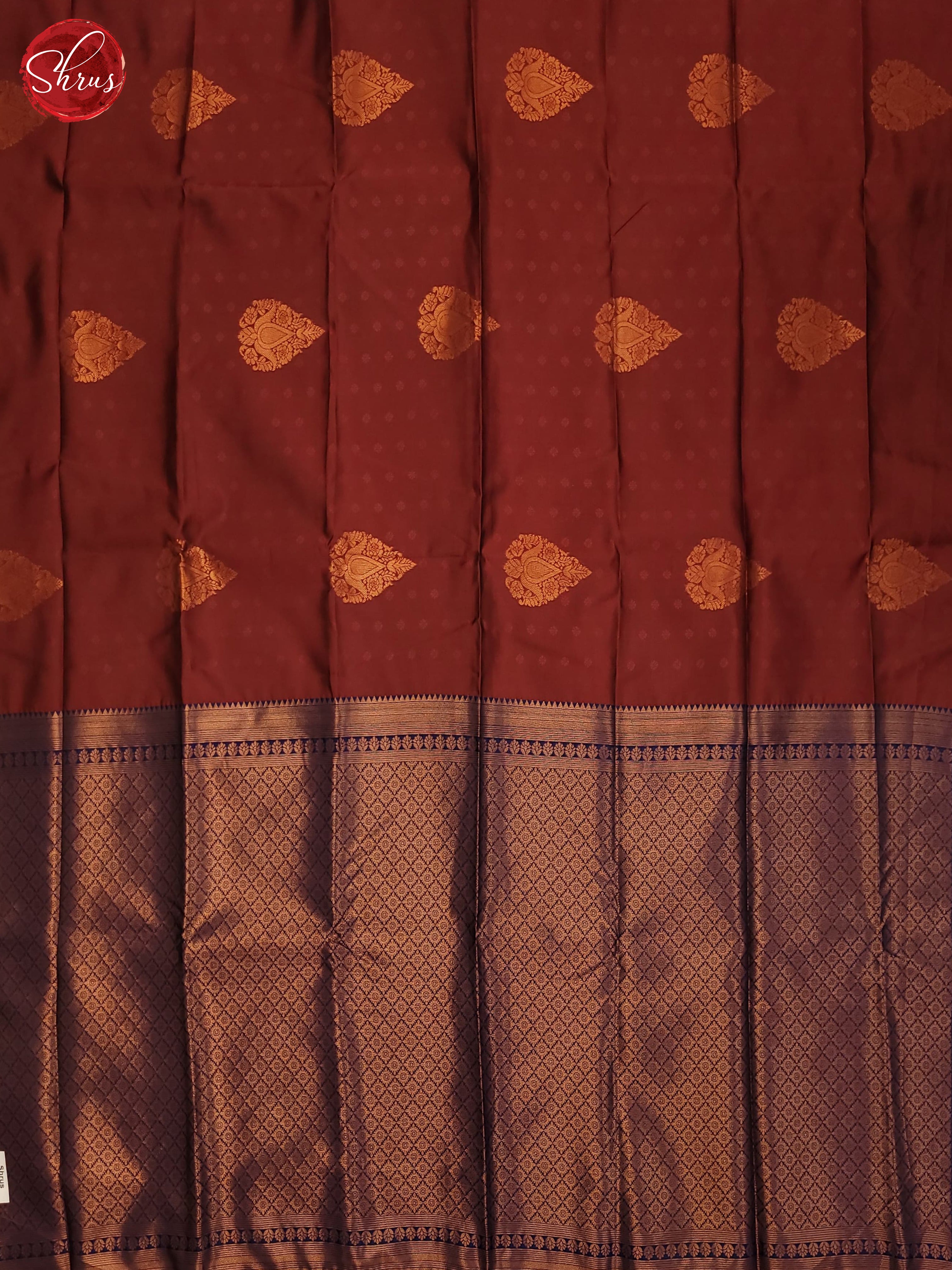 Maroon & Blue- Semi Soft Silk Saree - Shop on ShrusEternity.com