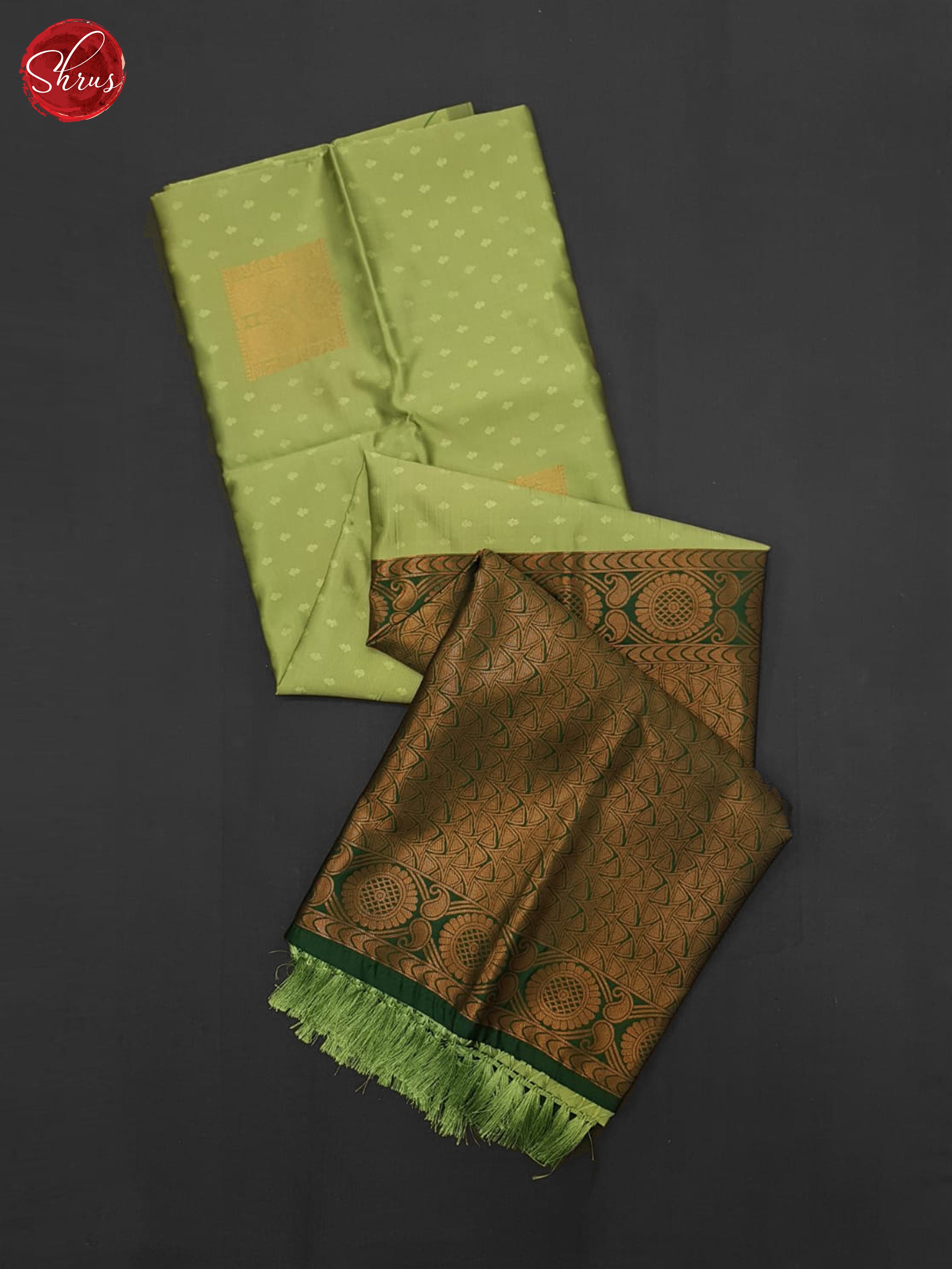 Pista Green & Green- Semi Soft Silk Saree - Shop on ShrusEternity.com