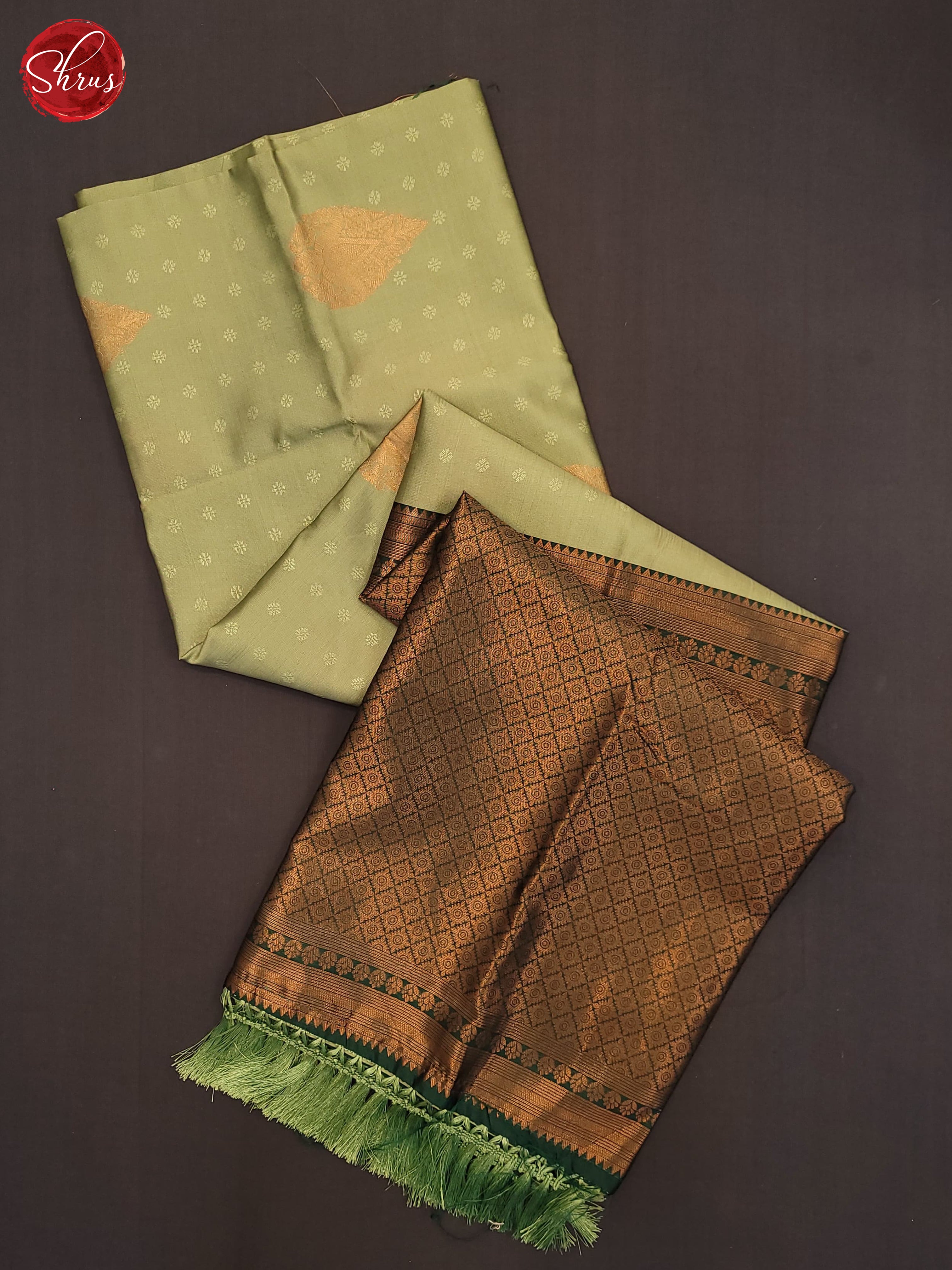 Pista Green and Bottle green- Semi Soft Silk Saree - Shop on ShrusEternity.com