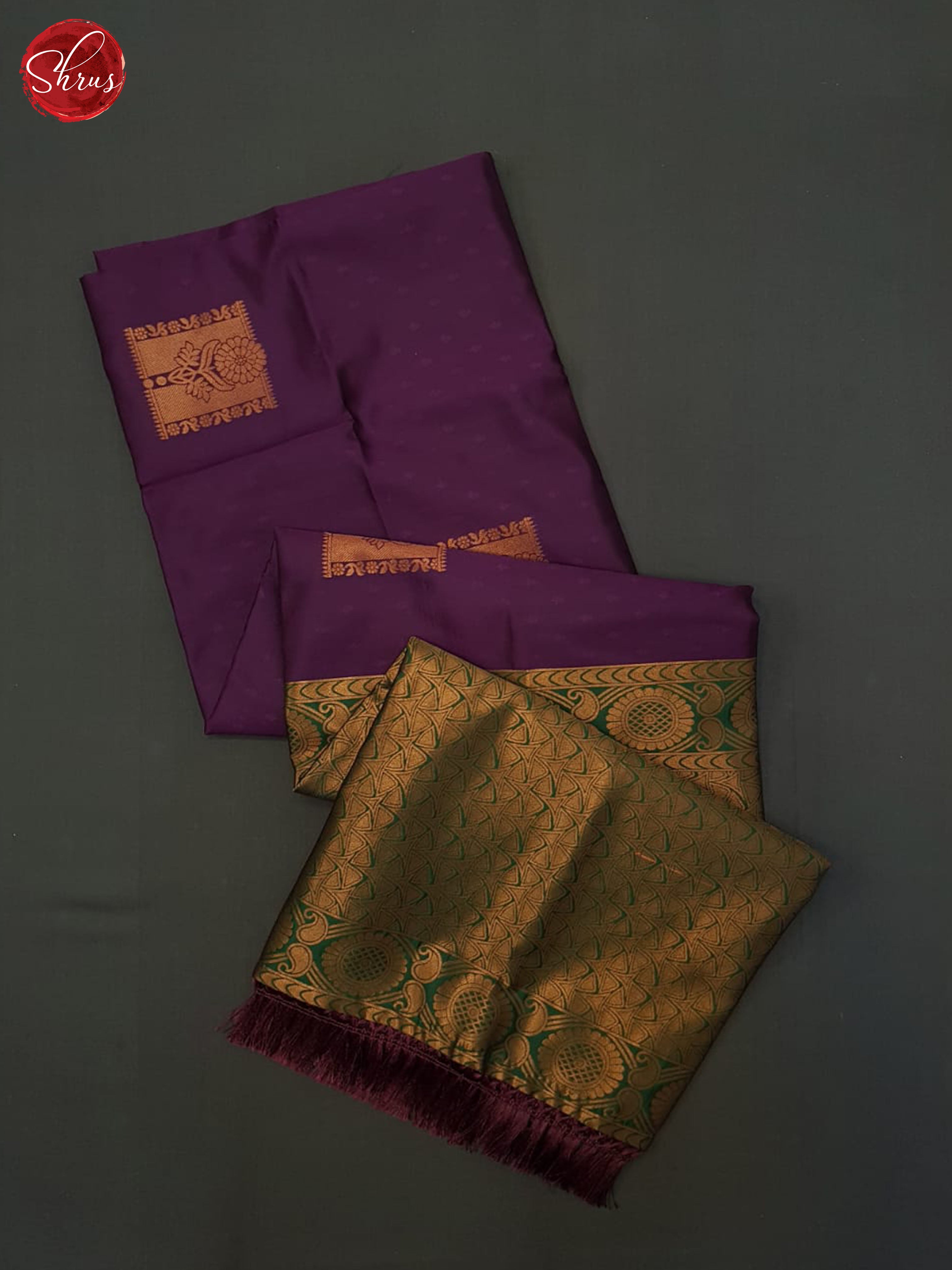 Purple and Green - Semi Softsilk Saree - Shop on ShrusEternity.com