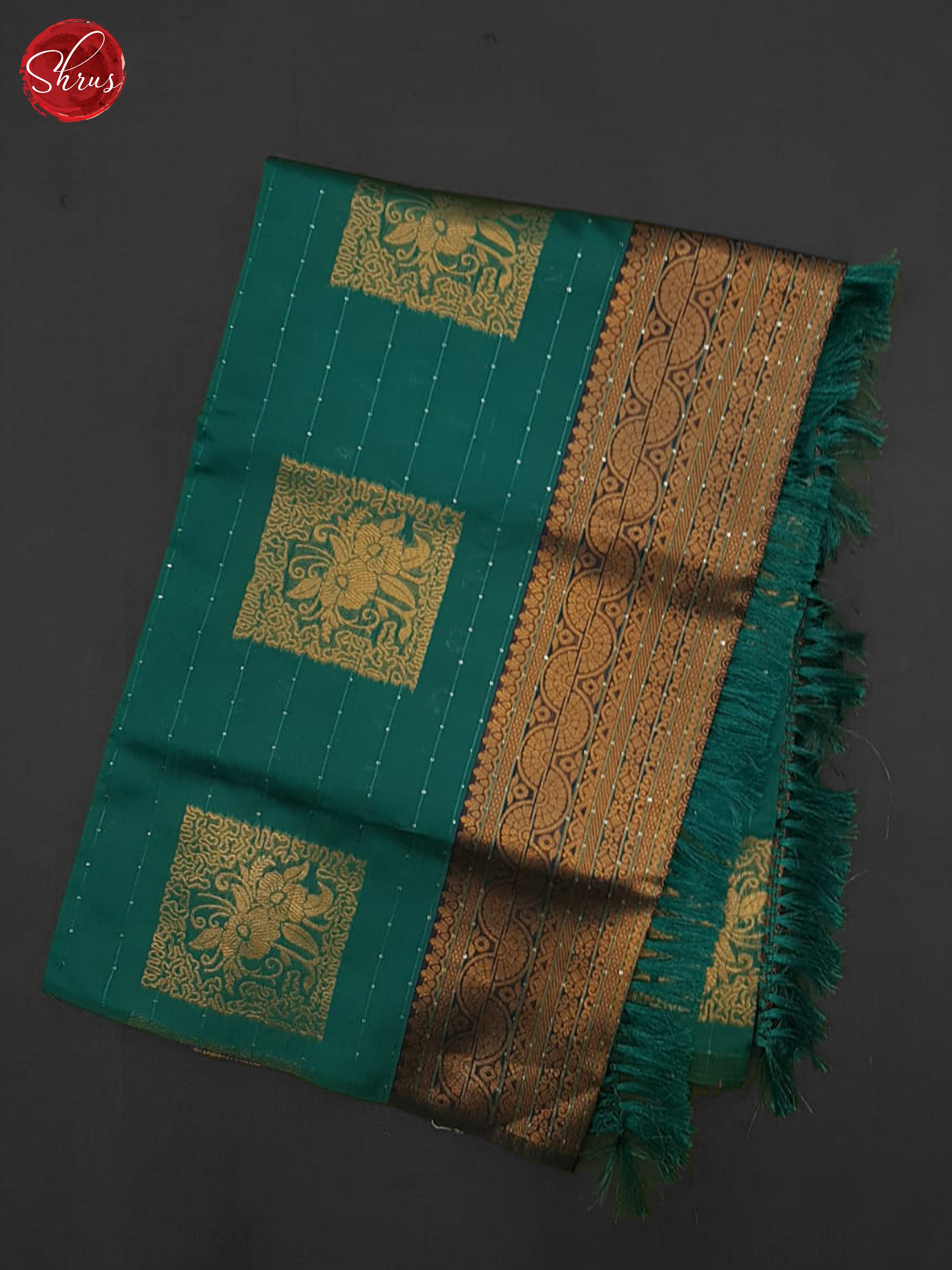 Green & Blue - Semi Softsilk Saree - Shop on ShrusEternity.com