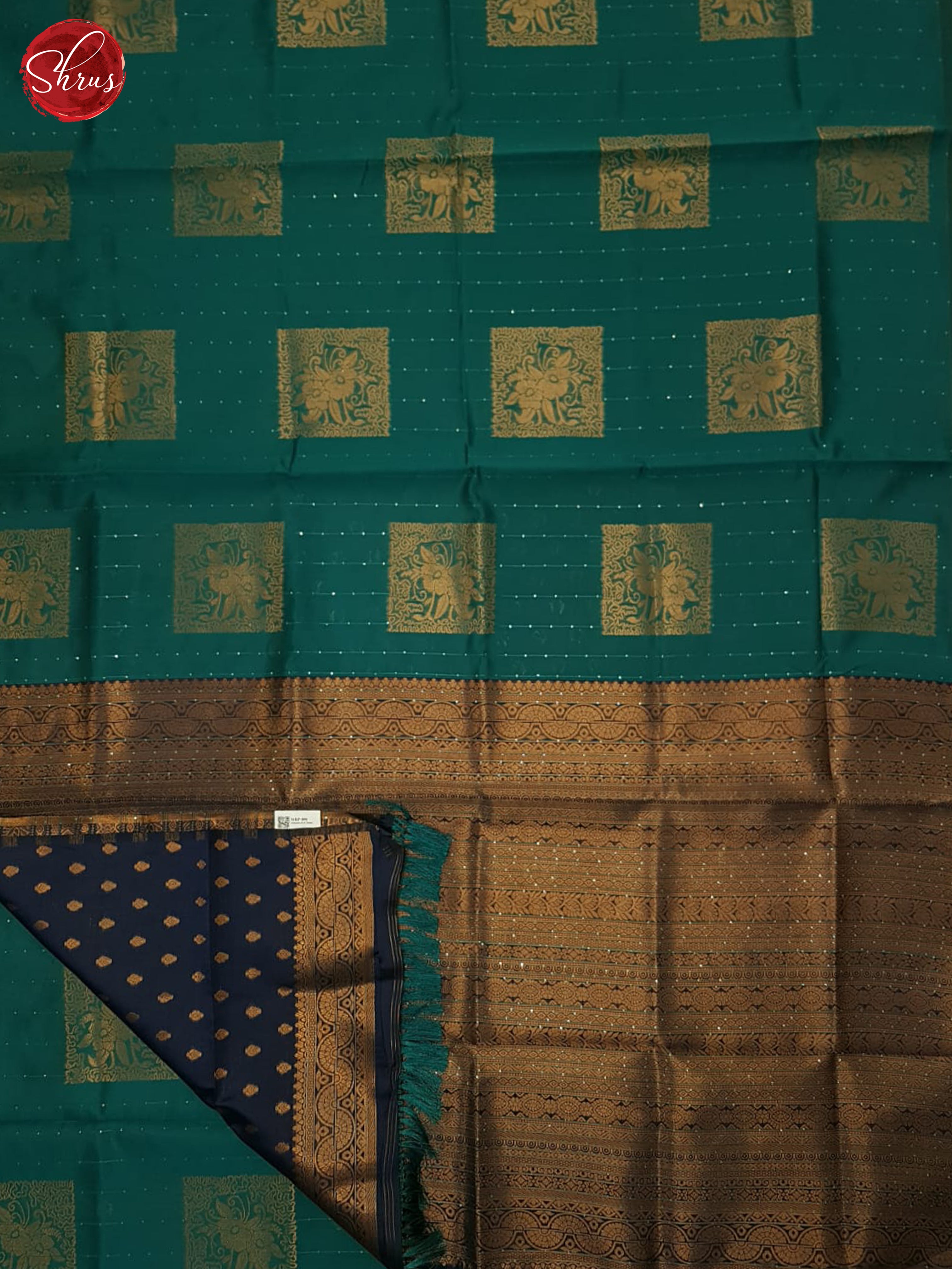 Green & Blue - Semi Softsilk Saree - Shop on ShrusEternity.com