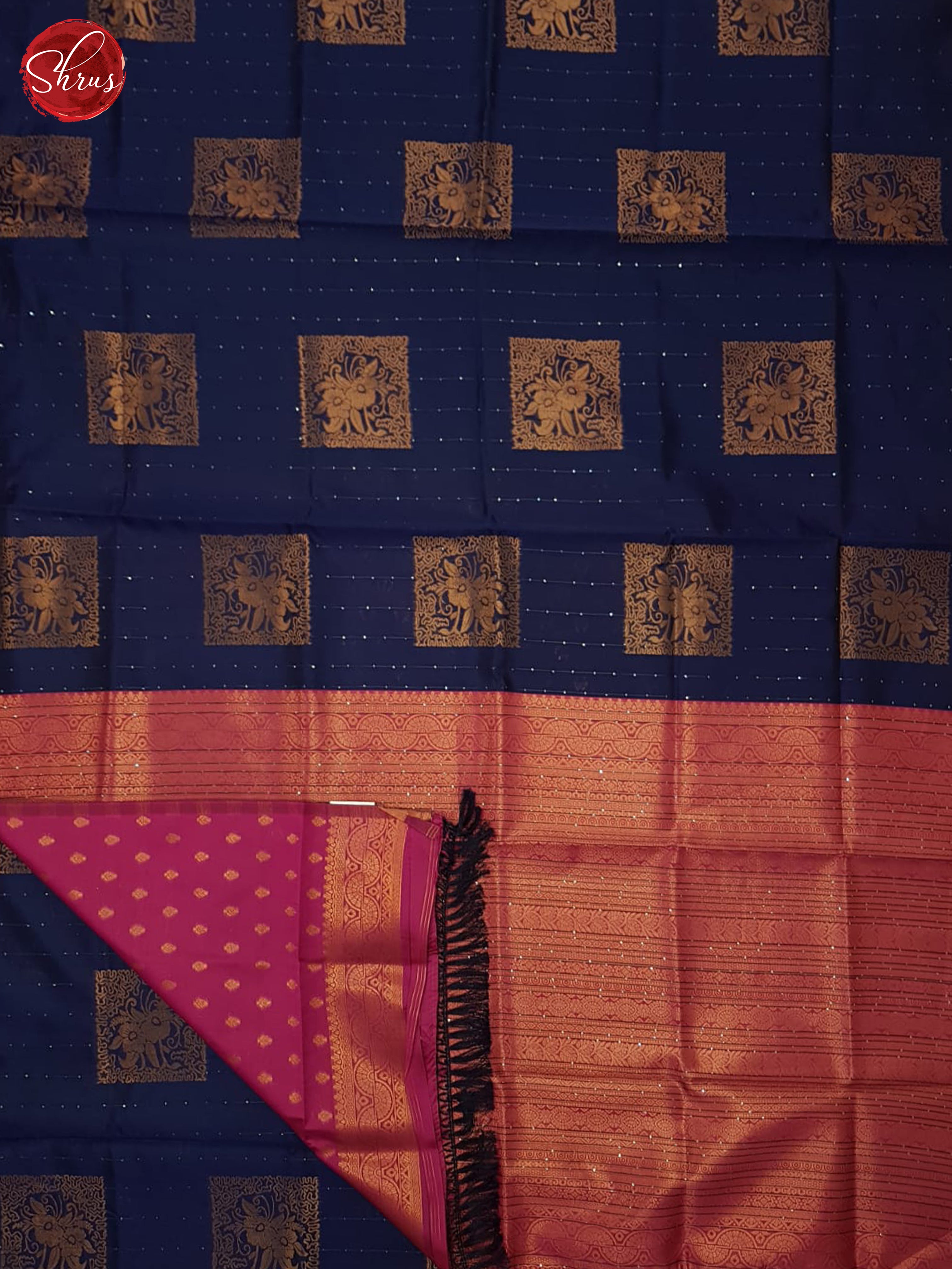 Blue & Pink- Semi Softsilk Saree - Shop on ShrusEternity.com