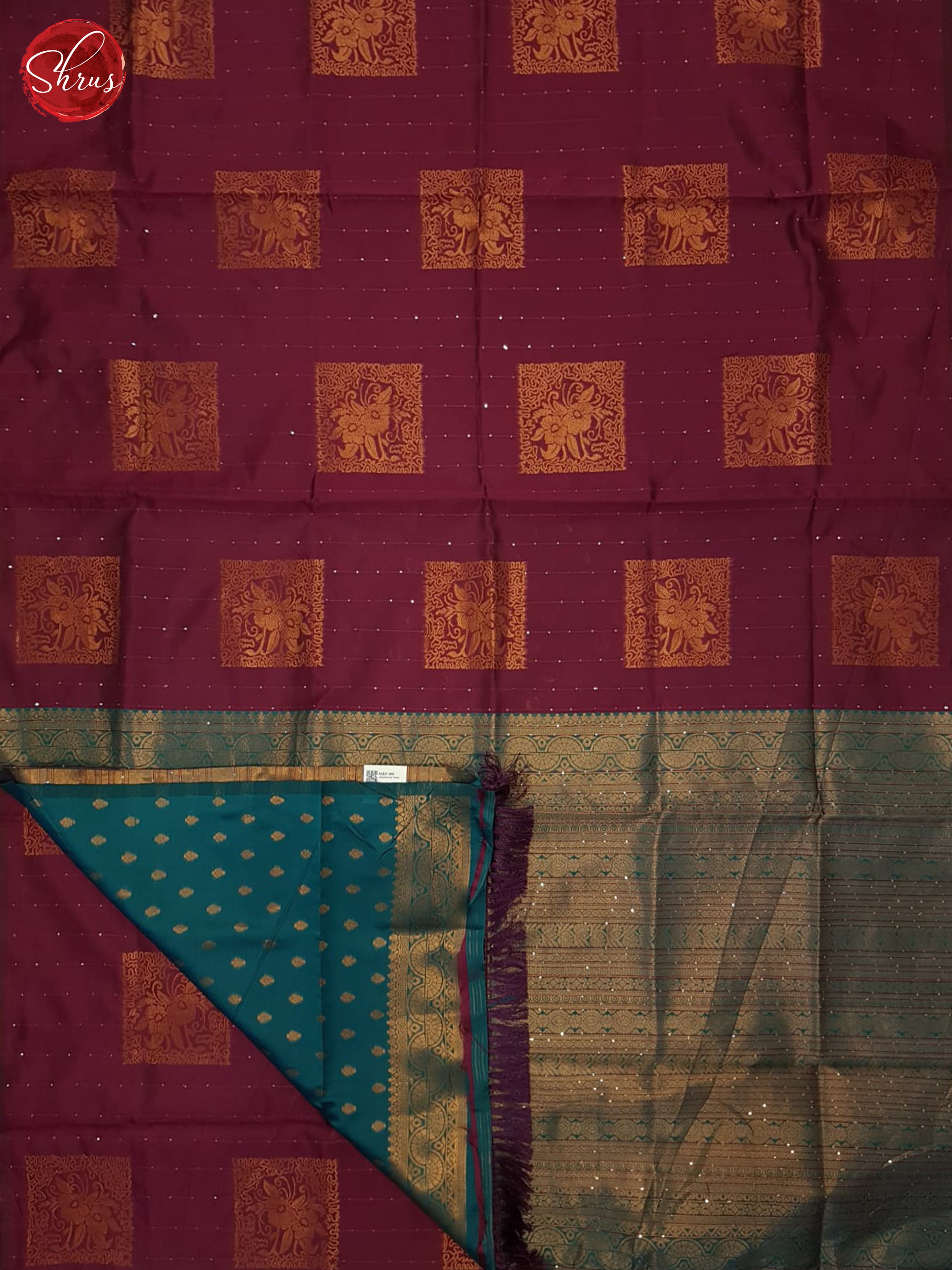 Maroon & Green - Semi Soft Silk Saree - Shop on ShrusEternity.com