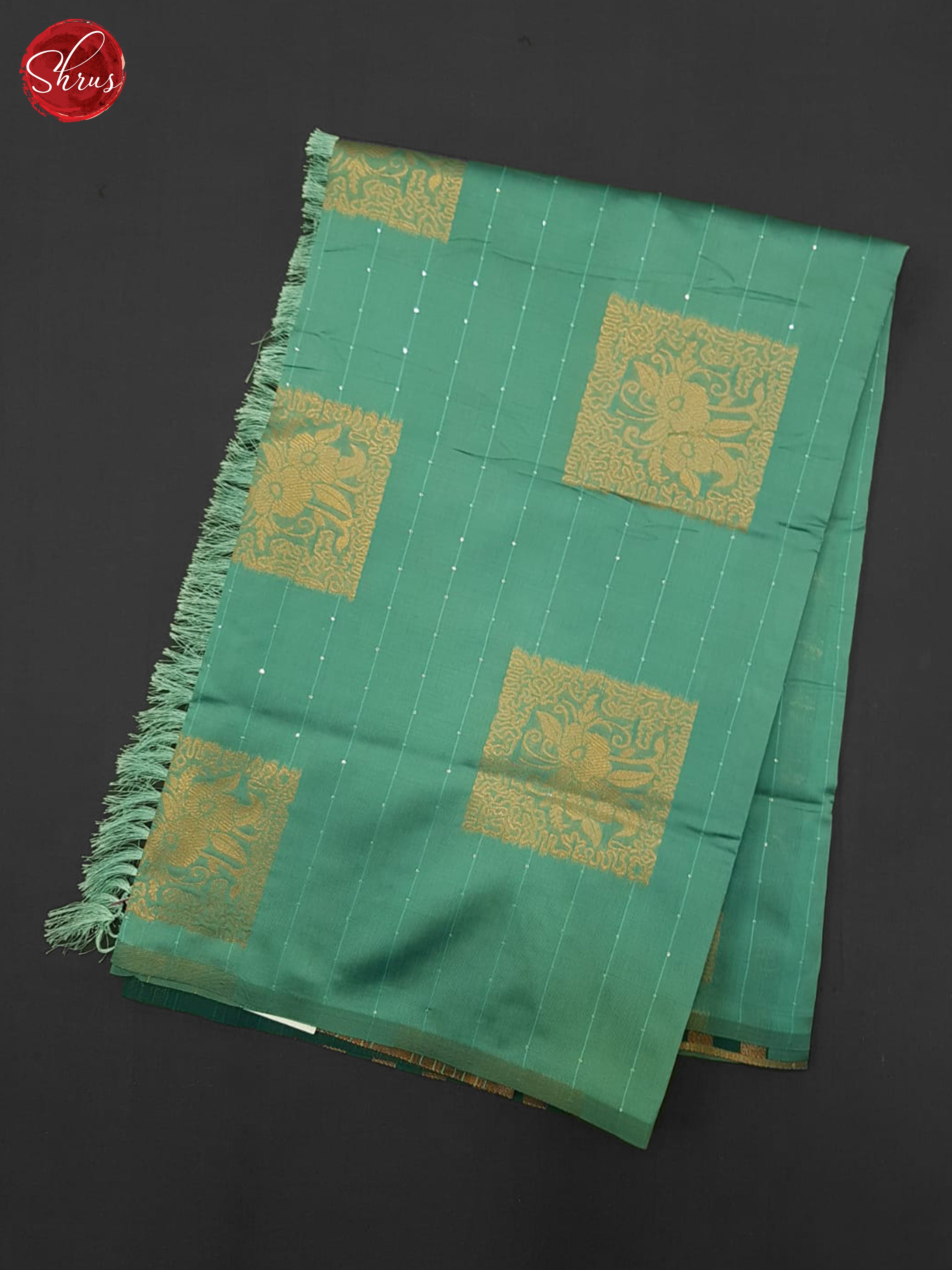 Pastel Green & Green - Semi Softsilk Saree - Shop on ShrusEternity.com