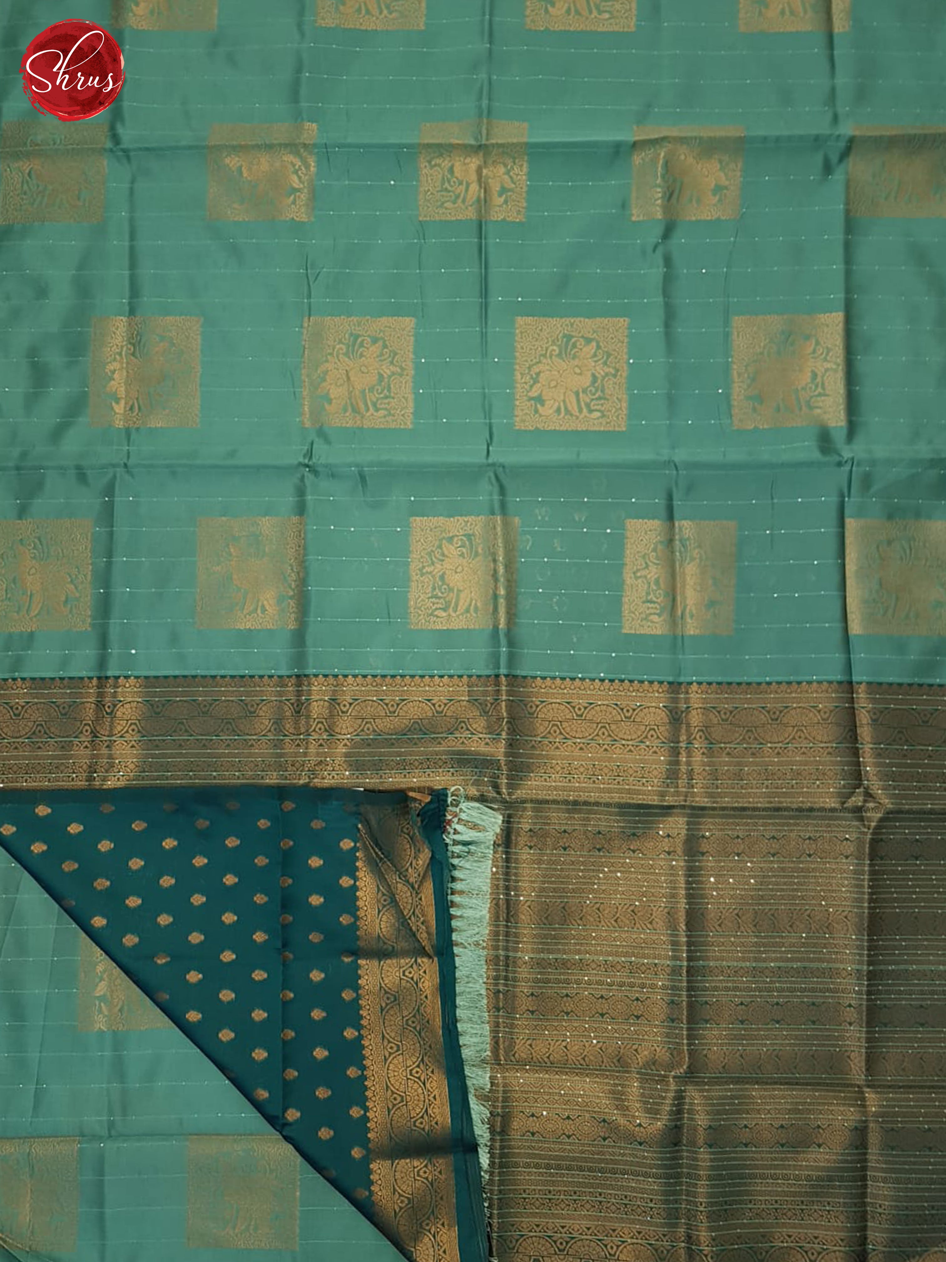 Pastel Green & Green - Semi Softsilk Saree - Shop on ShrusEternity.com