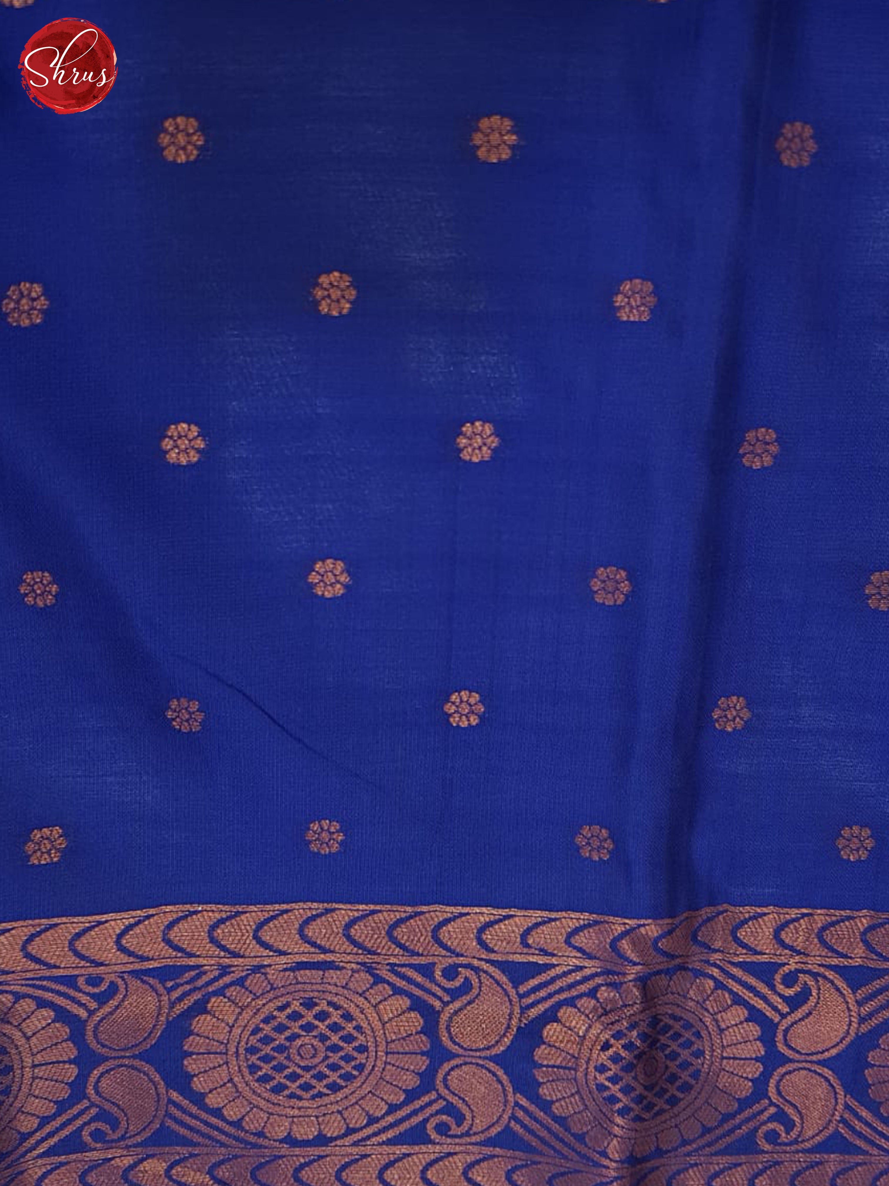 Mustard And Blue-semi soft silk saree - Shop on ShrusEternity.com