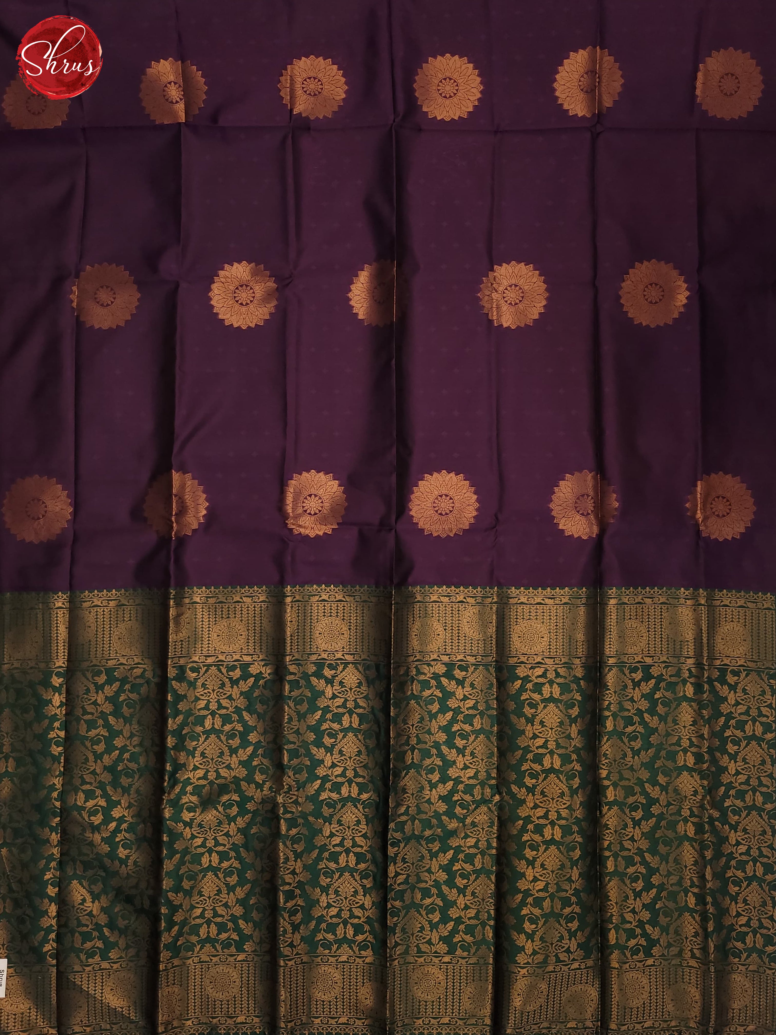 Wine and Bottle green- Semi Soft SIlk Saree - Shop on ShrusEternity.com