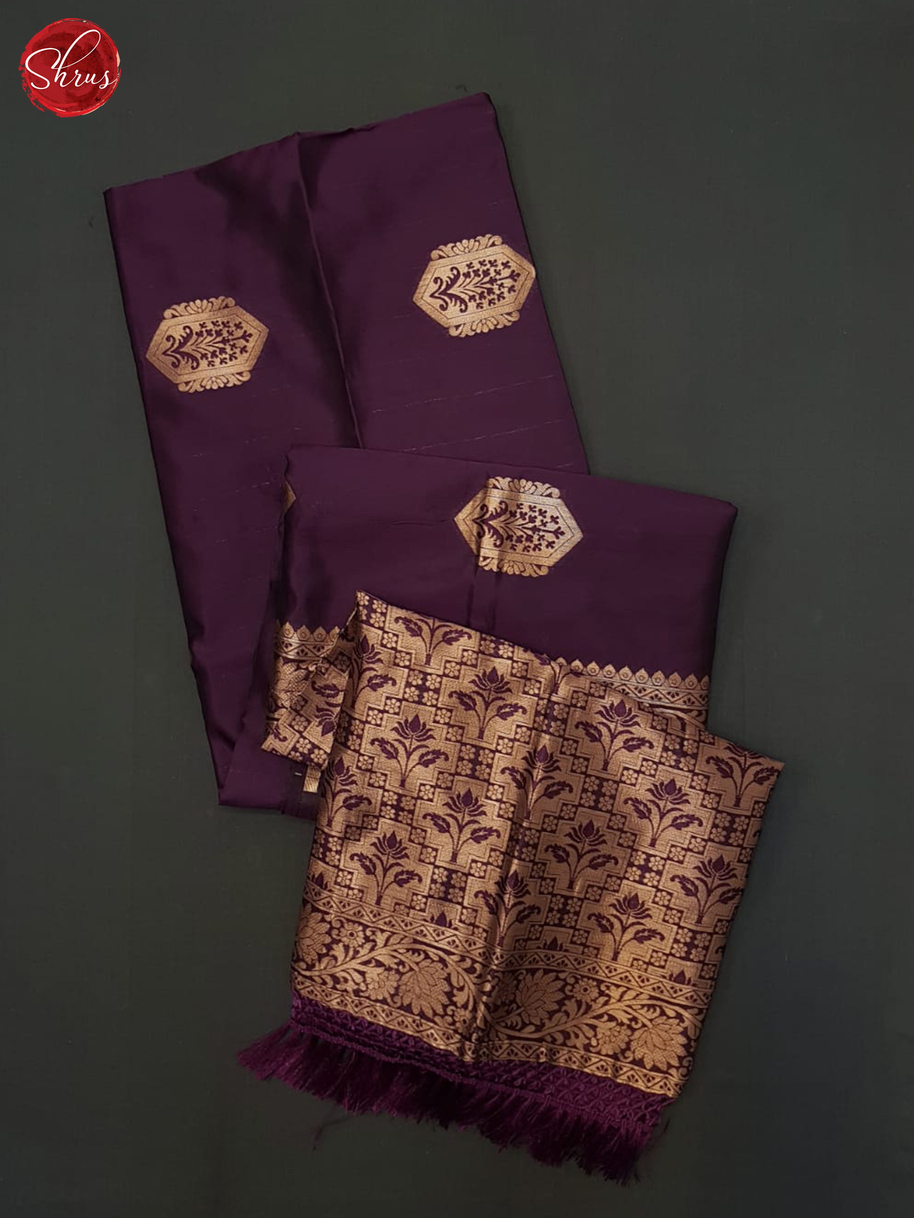 Wine(single tone)-Semi soft silk saree - Shop on ShrusEternity.com