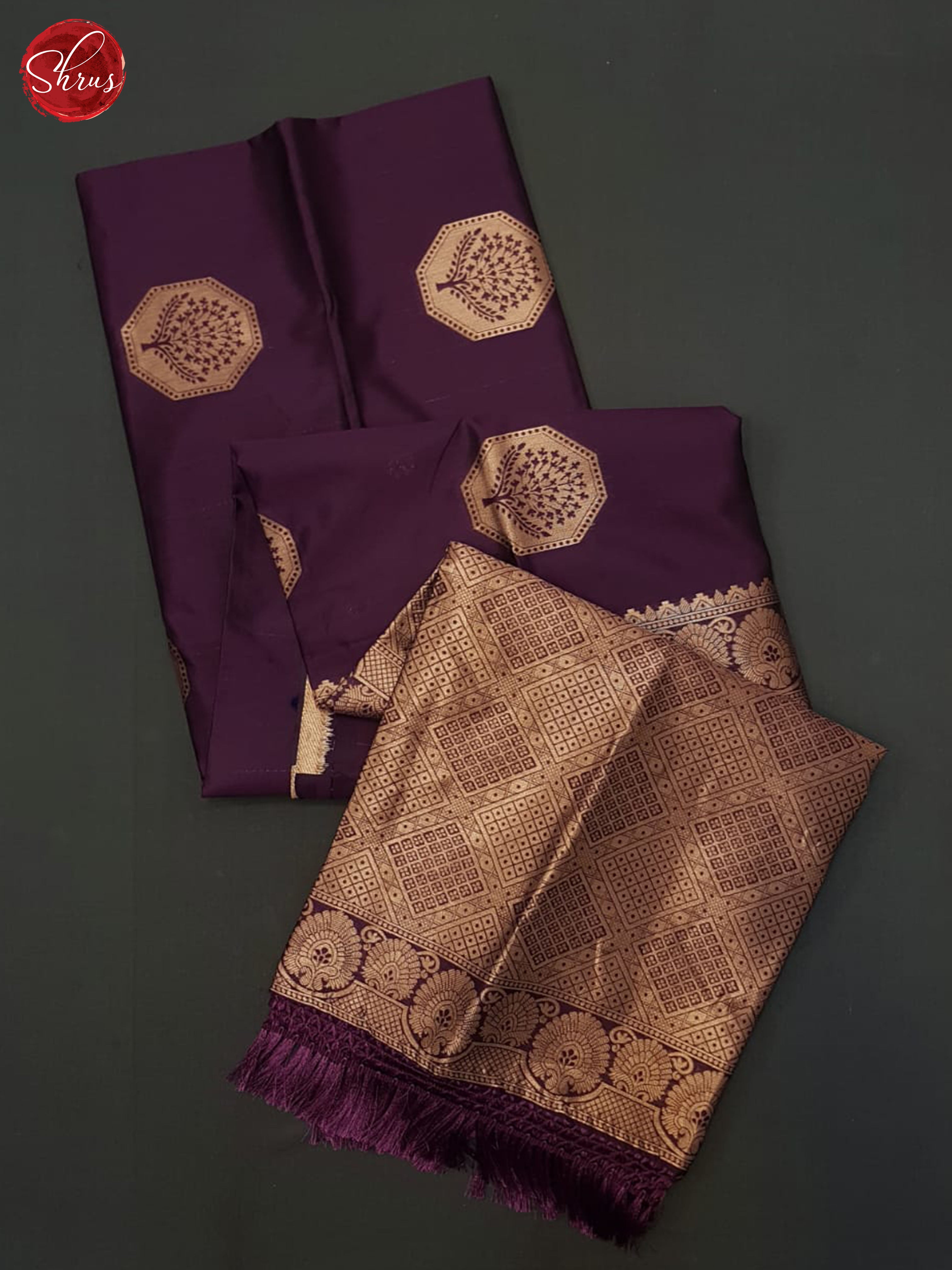 Wine(single tone)-Semi Soft silk saree - Shop on ShrusEternity.com