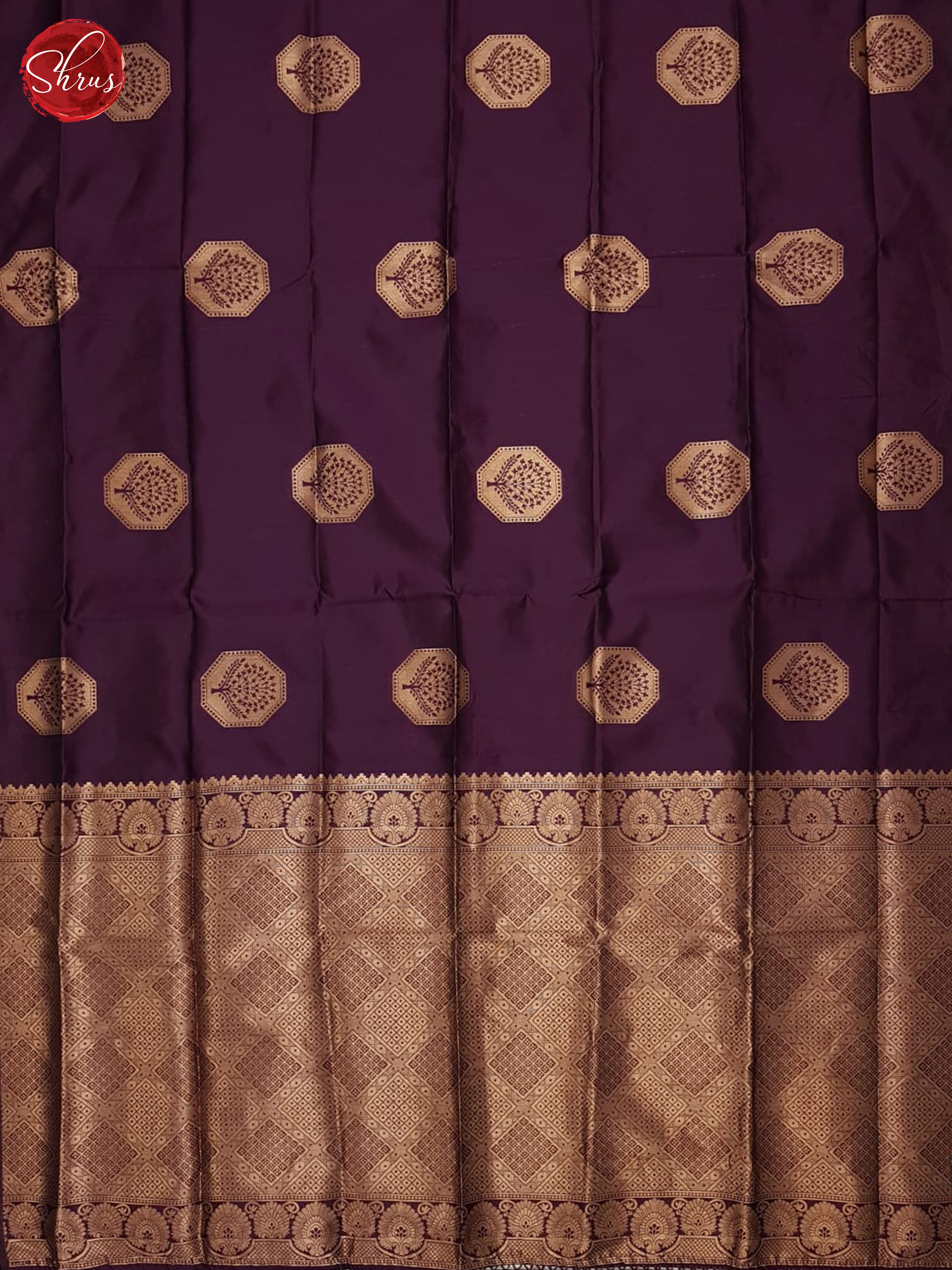 Wine(single tone)-Semi Soft silk saree - Shop on ShrusEternity.com