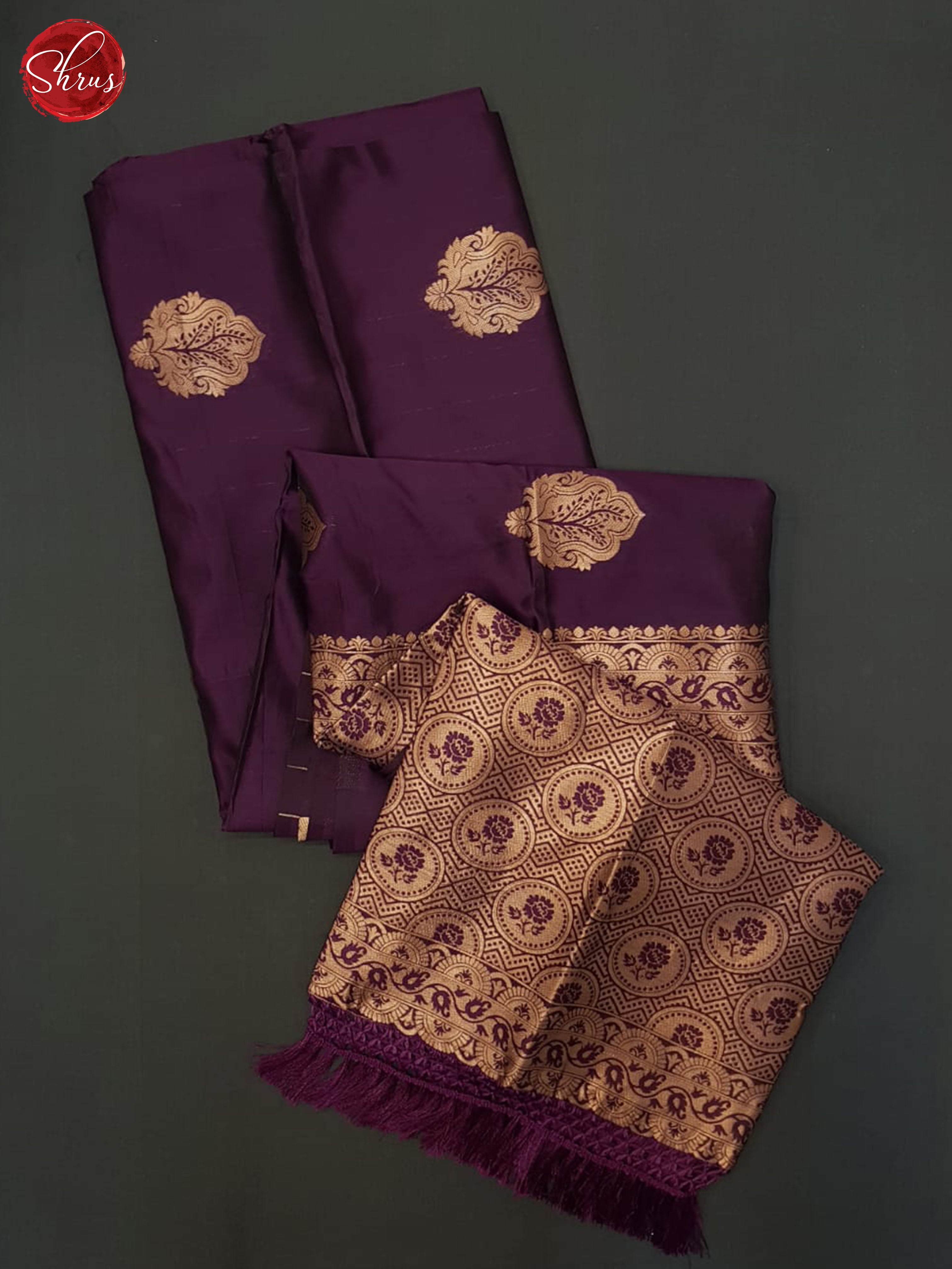 wine(Single tone)- Semi Softsilk Saree - Shop on ShrusEternity.com