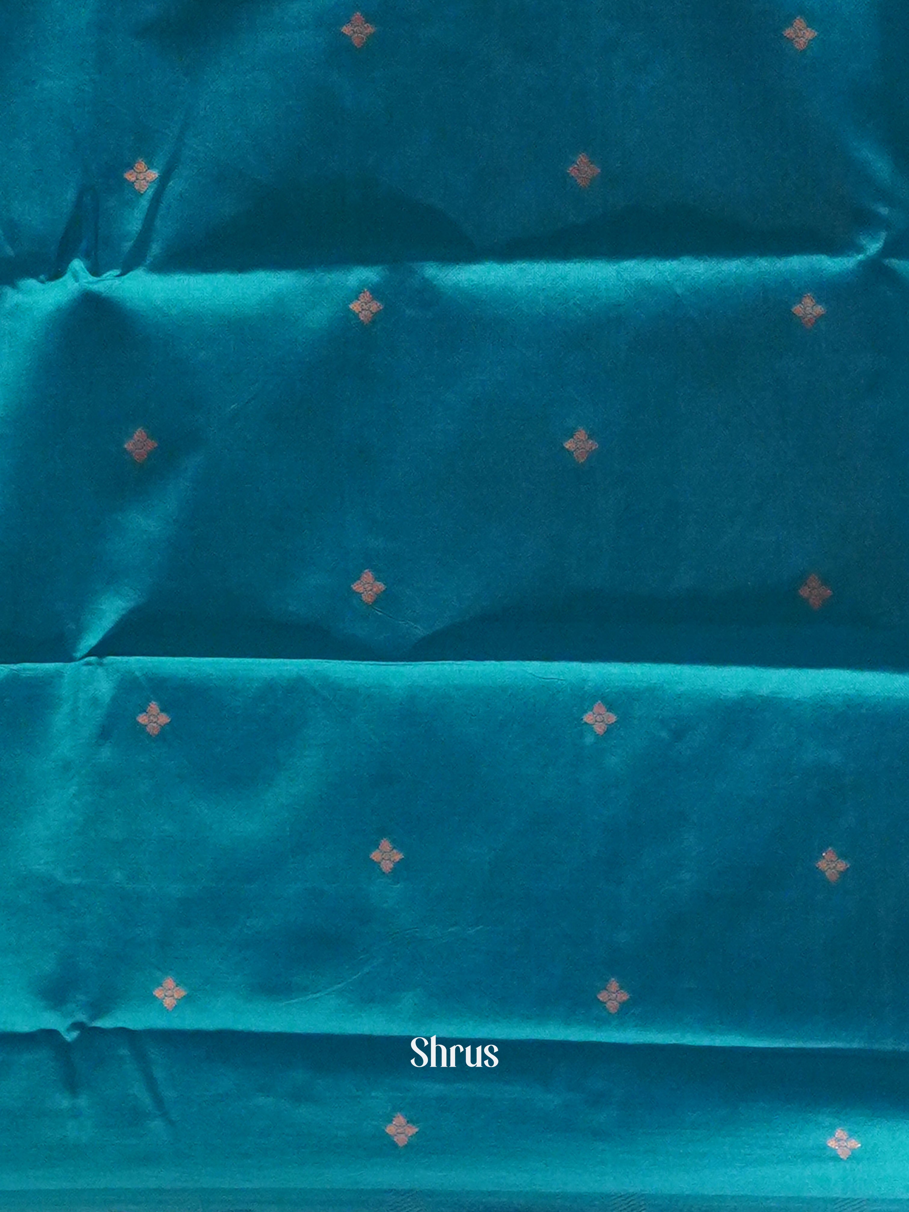 blue(single tone) - Semi Softsilk Saree