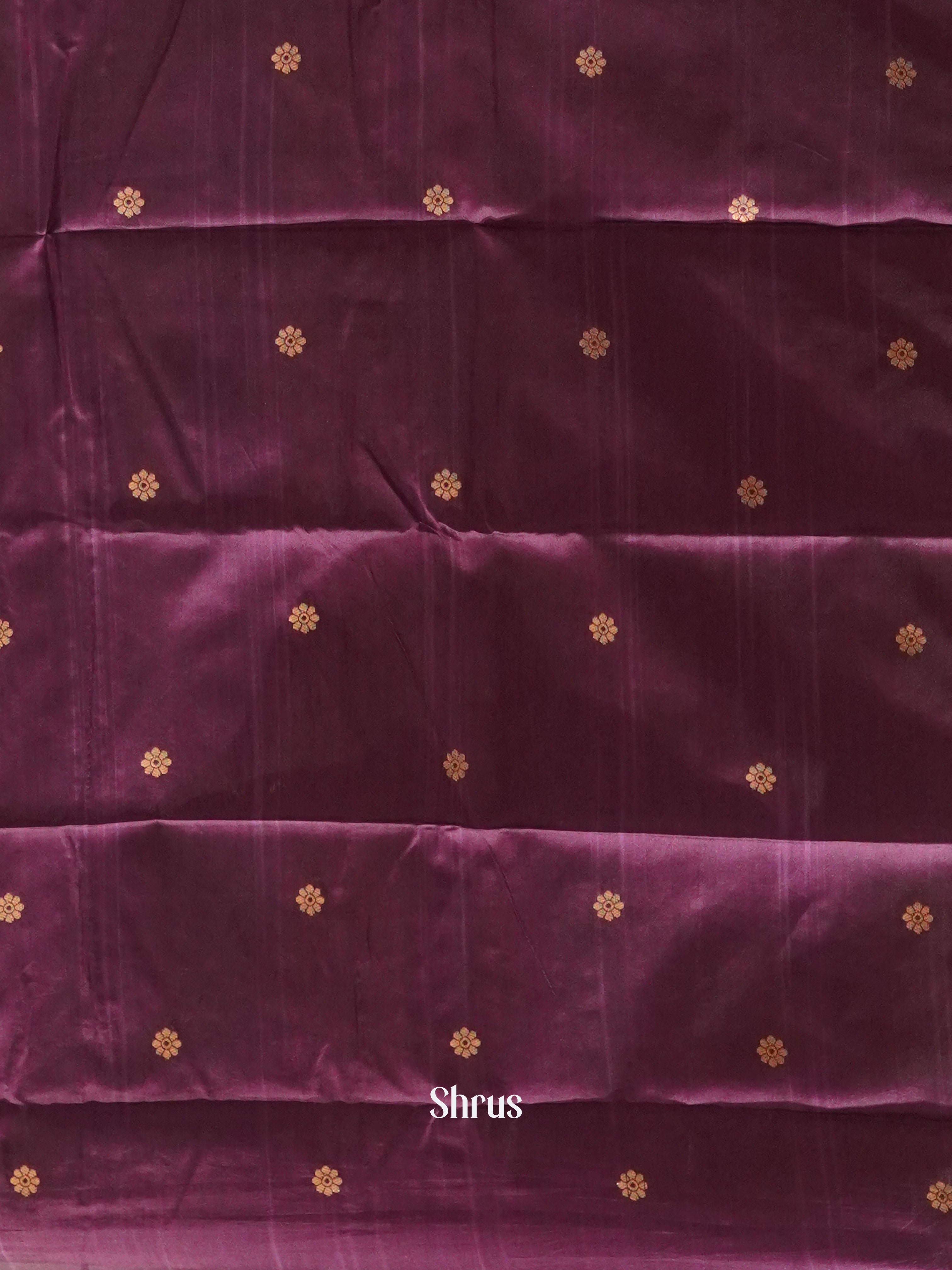 Blue And Wine-Semi soft silk saree