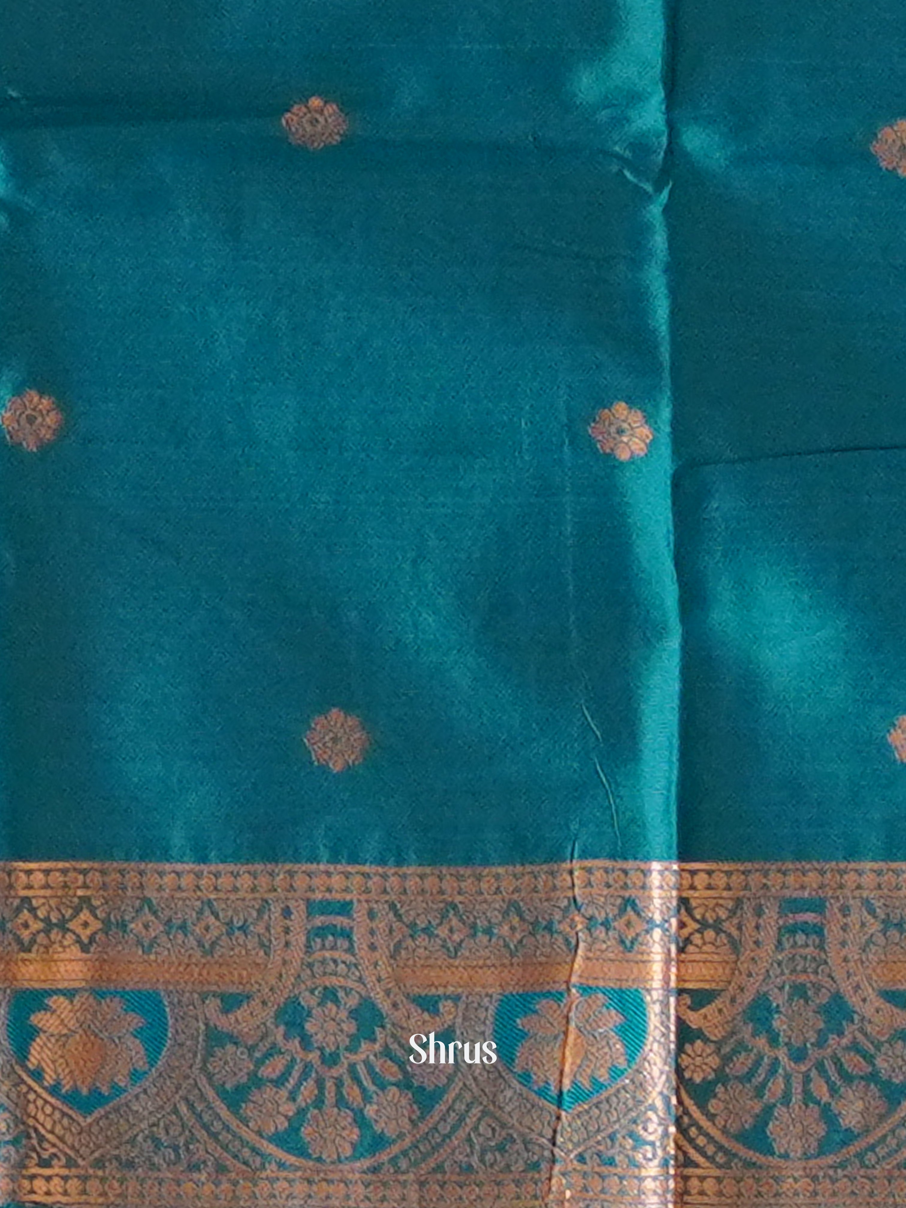 Wine And Blue-Semi Soft silk saree