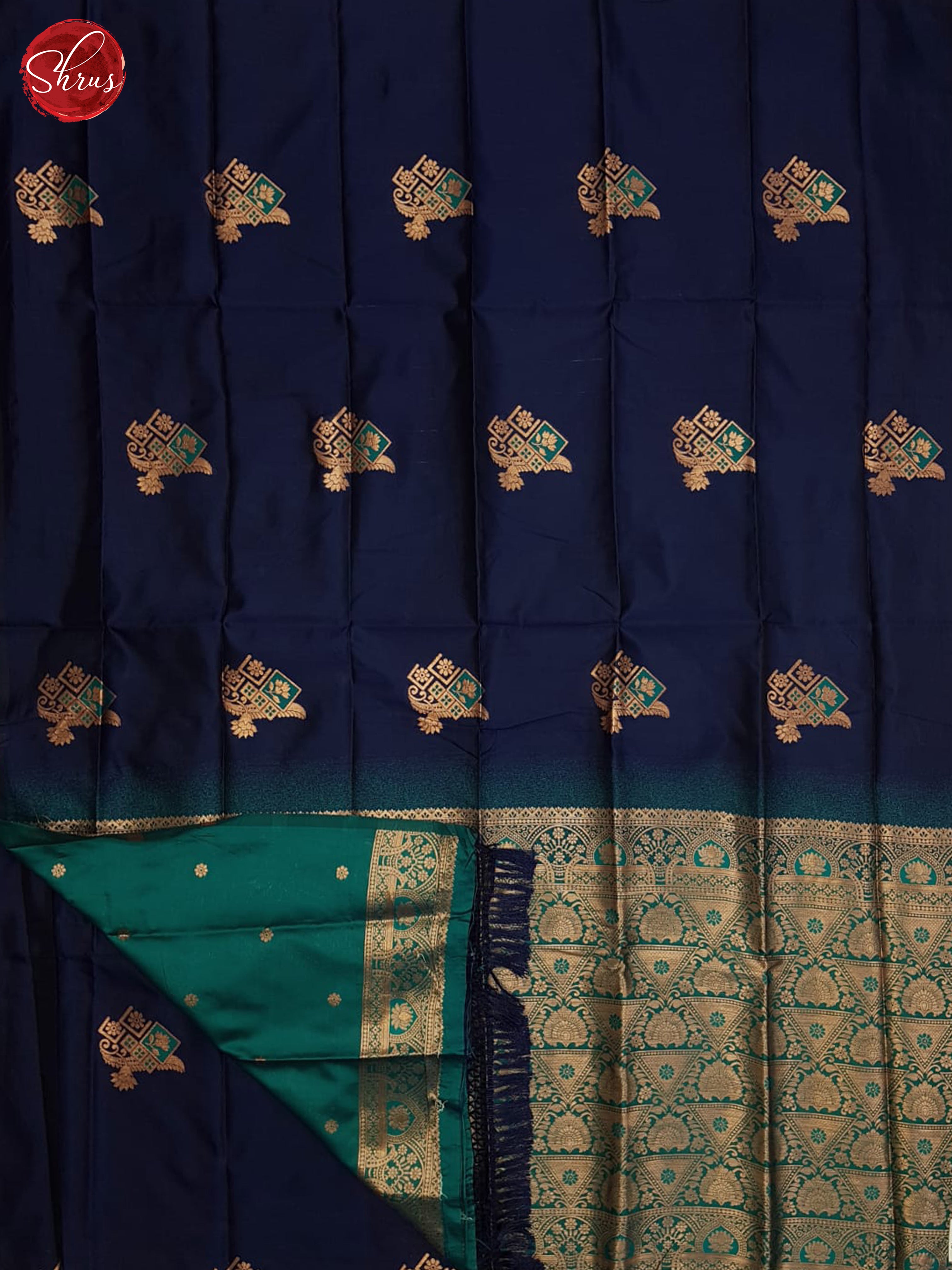 Blue And Green- Semi soft silk saree - Shop on ShrusEternity.com