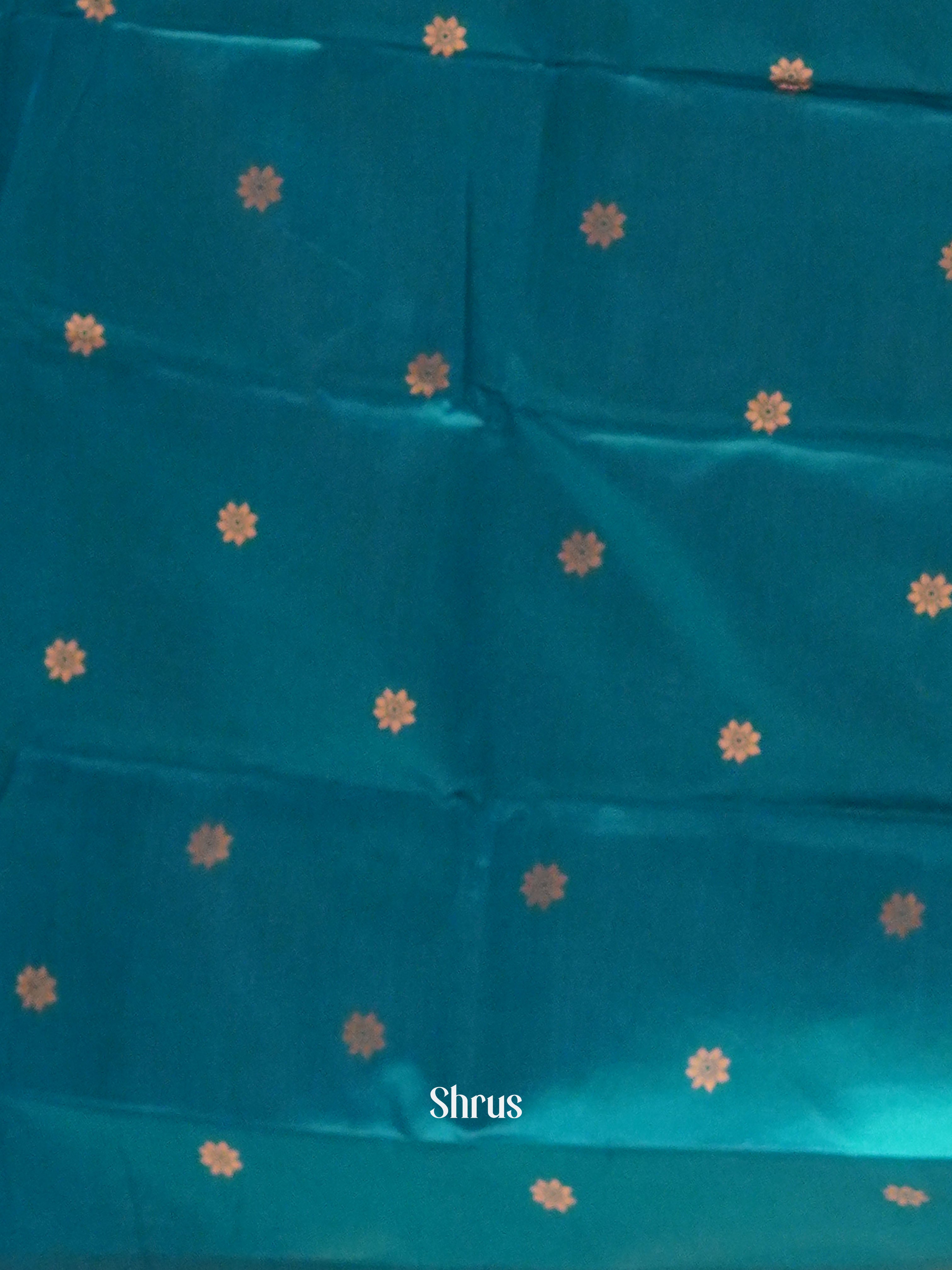 Wine And Blue-Semi Soft silk Saree