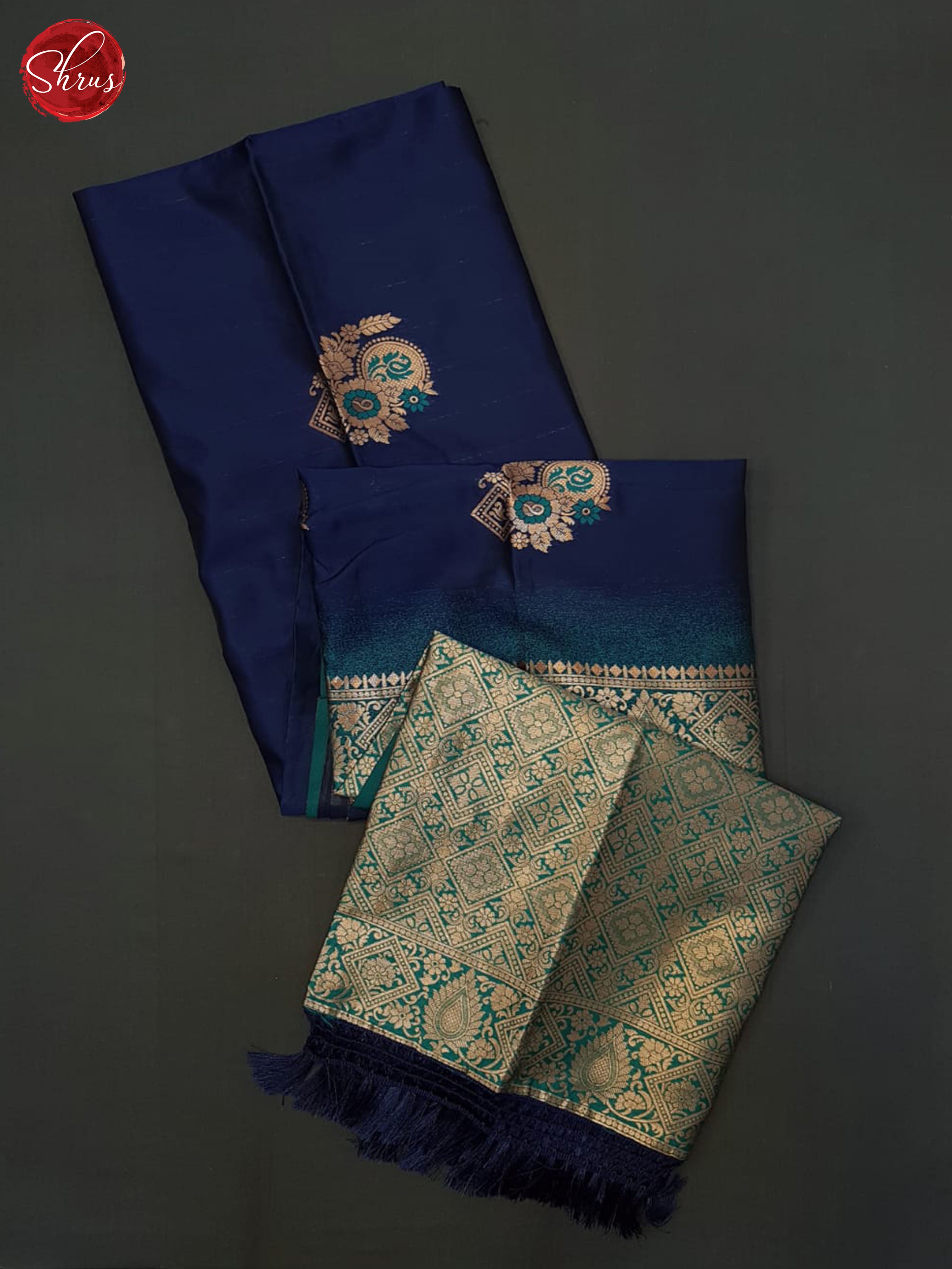 Blue And Green- Semi soft silk saree - Shop on ShrusEternity.com