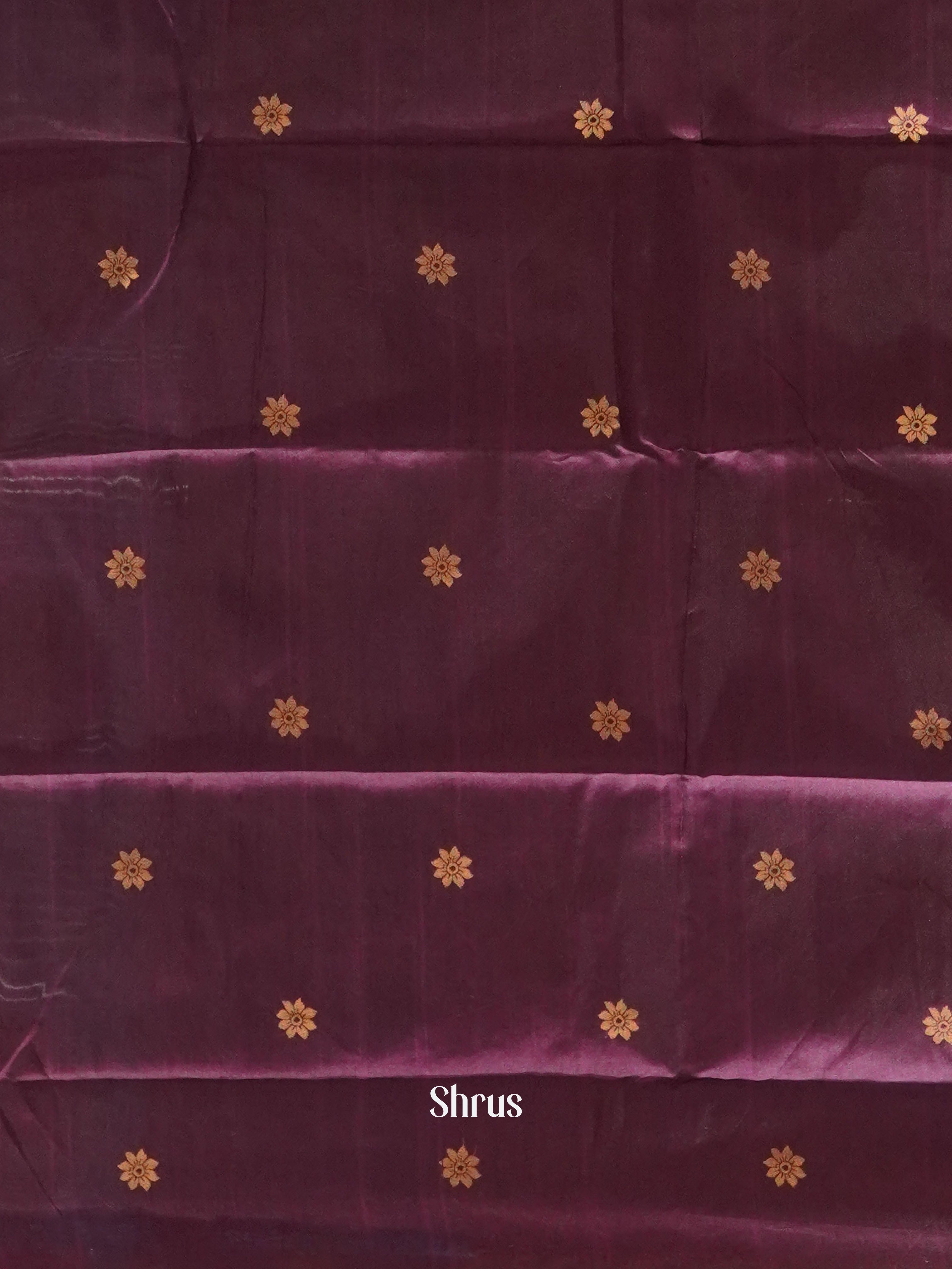 Blue And Wine- Semi Soft silk Saree